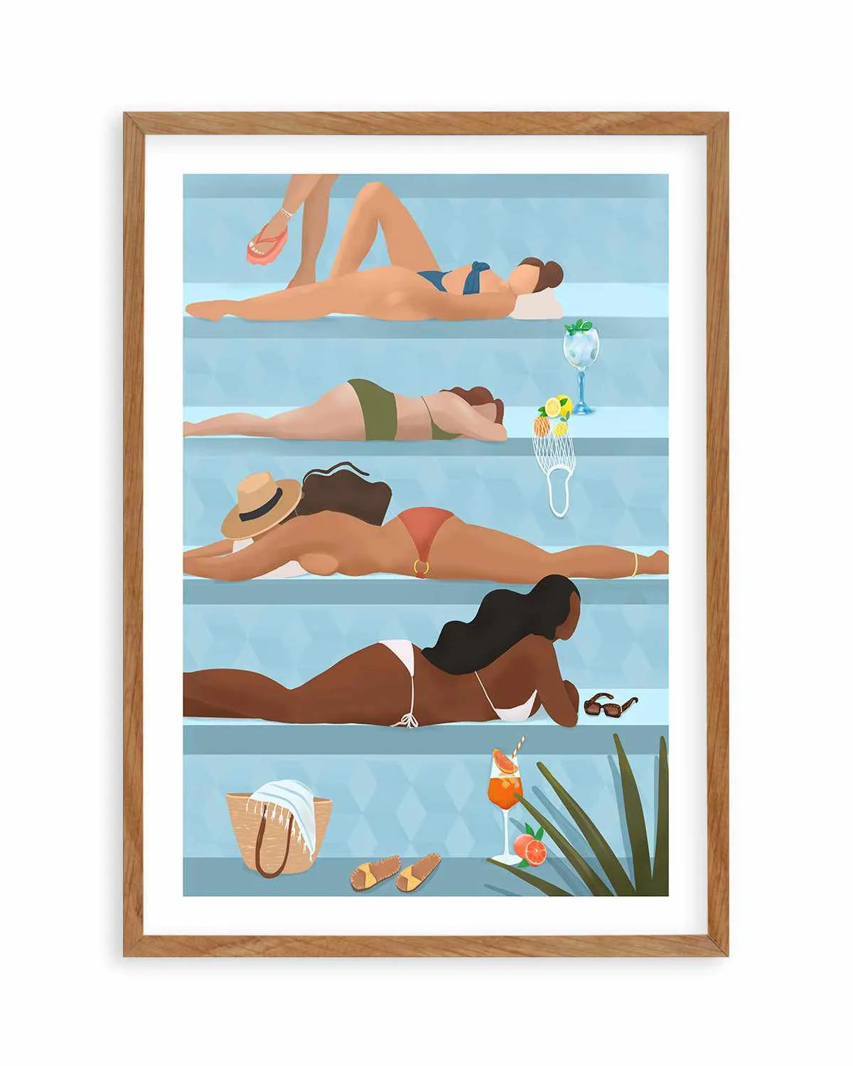 Poolside Ladies by Petra Lizde Art Print from Olive et Oriel where you can shop wallpaper and artworks online