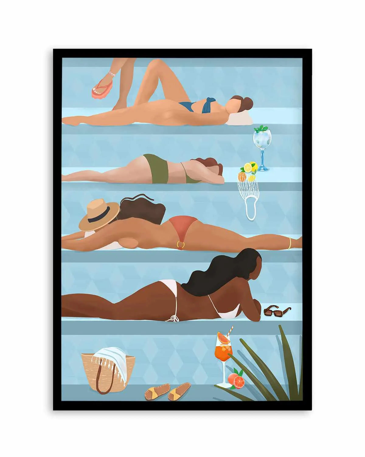 Poolside Ladies by Petra Lizde Art Print from Olive et Oriel where you can shop wallpaper and artworks online