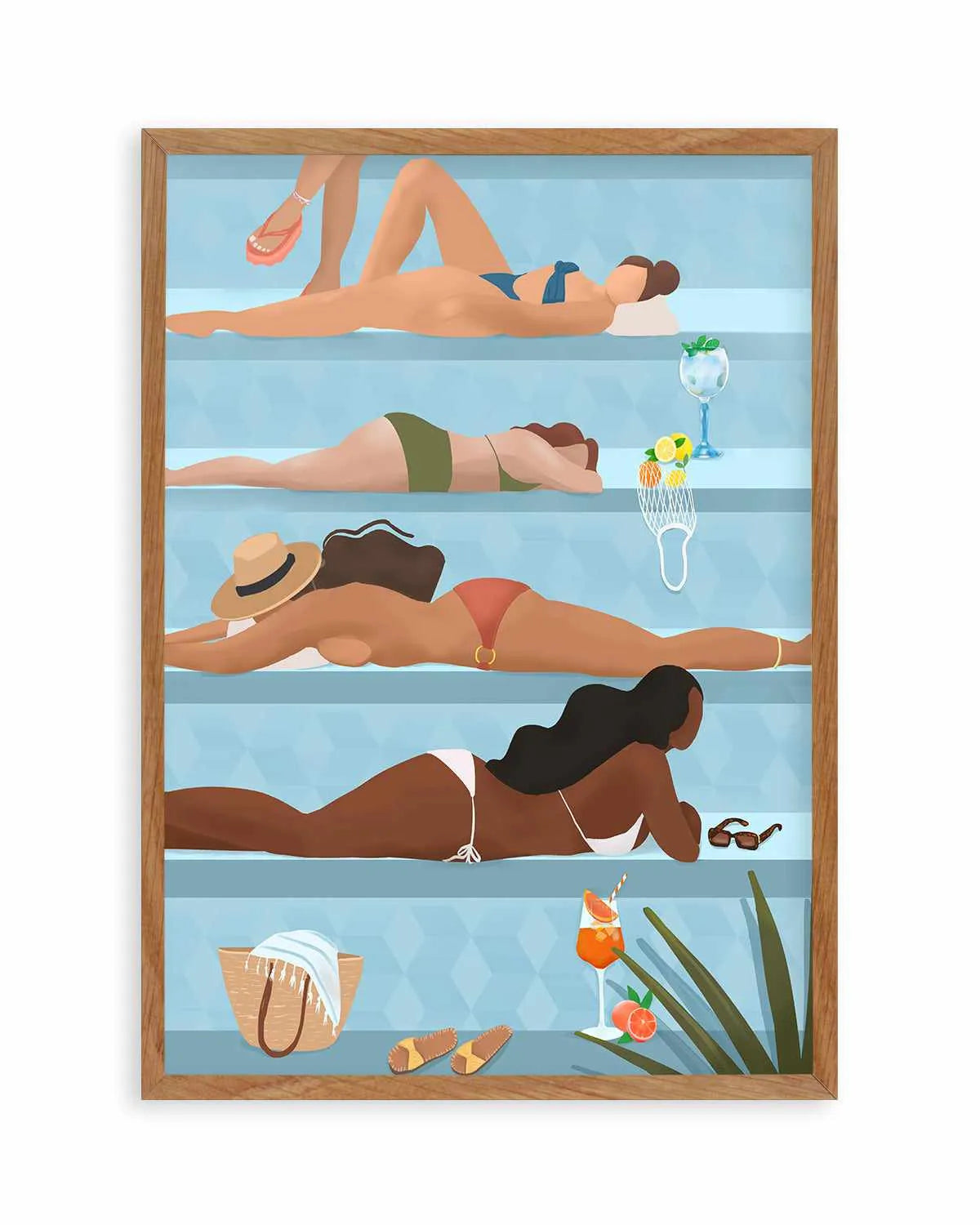 Poolside Ladies by Petra Lizde Art Print from Olive et Oriel where you can shop wallpaper and artworks online