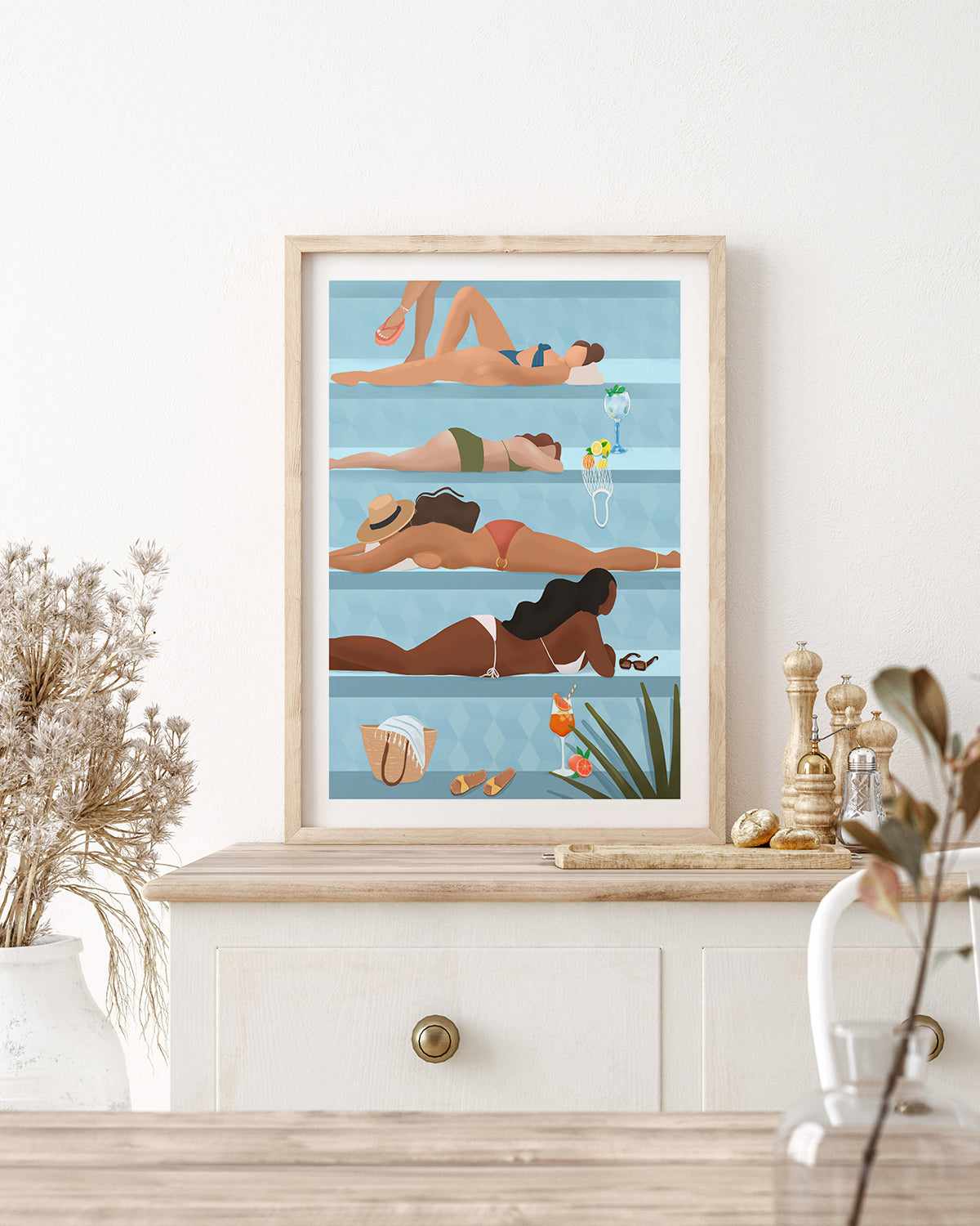 Poolside Ladies by Petra Lizde Art Print