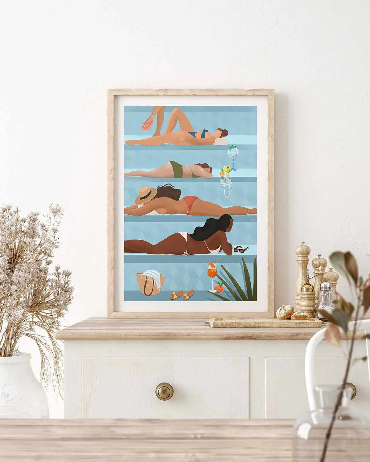 Poolside Ladies by Petra Lizde Art Print from Olive et Oriel where you can shop wallpaper and artworks online