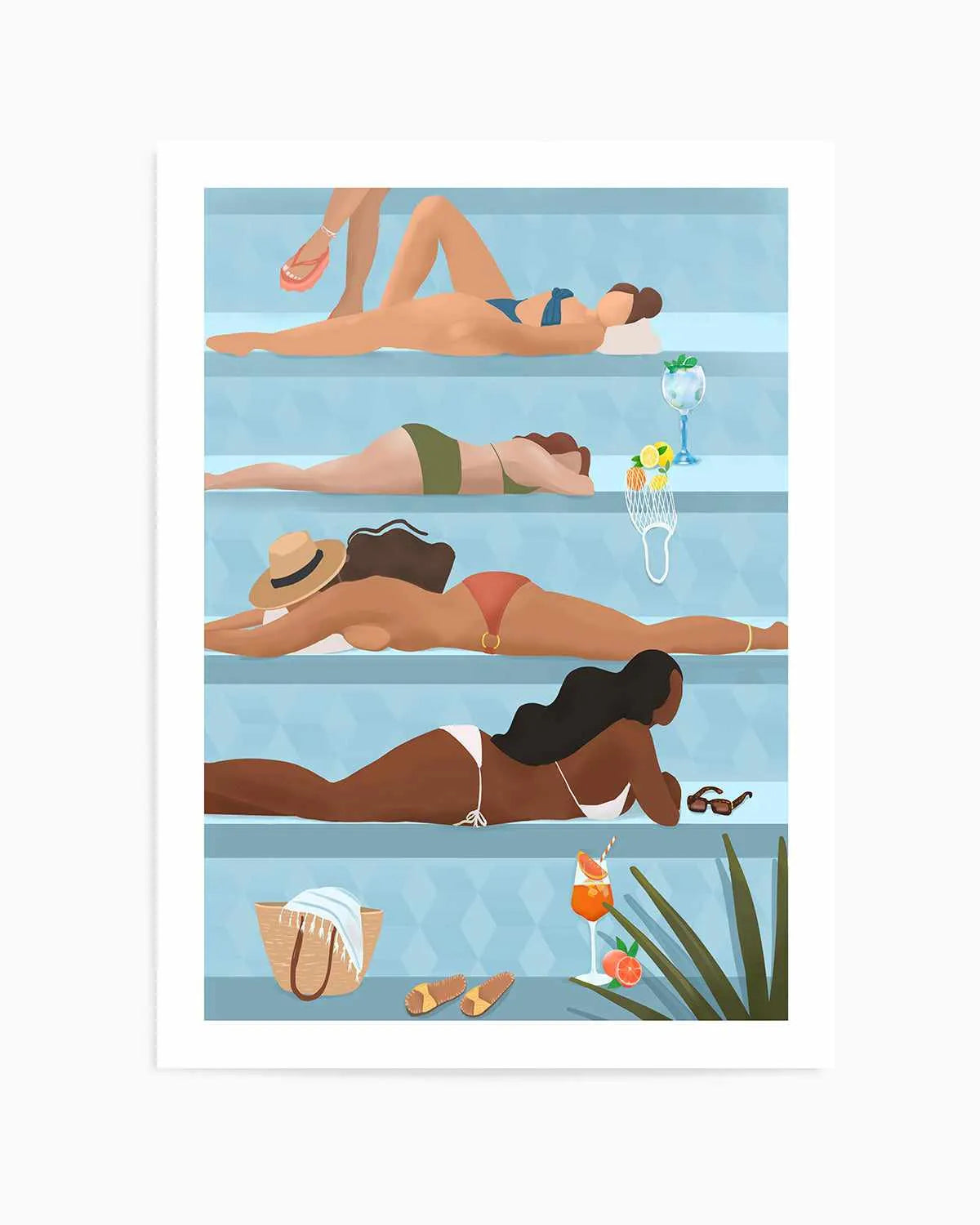 Poolside Ladies by Petra Lizde Art Print from Olive et Oriel where you can shop wallpaper and artworks online