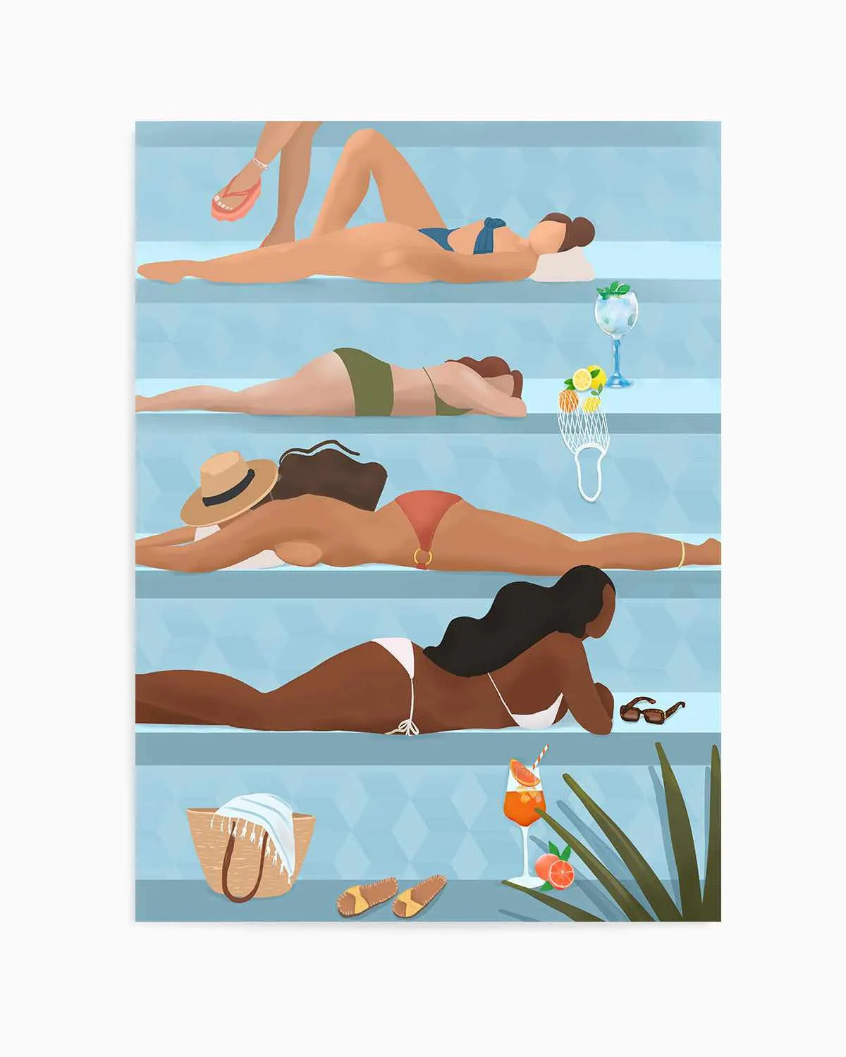 Poolside Ladies by Petra Lizde Art Print from Olive et Oriel where you can shop wallpaper and artworks online