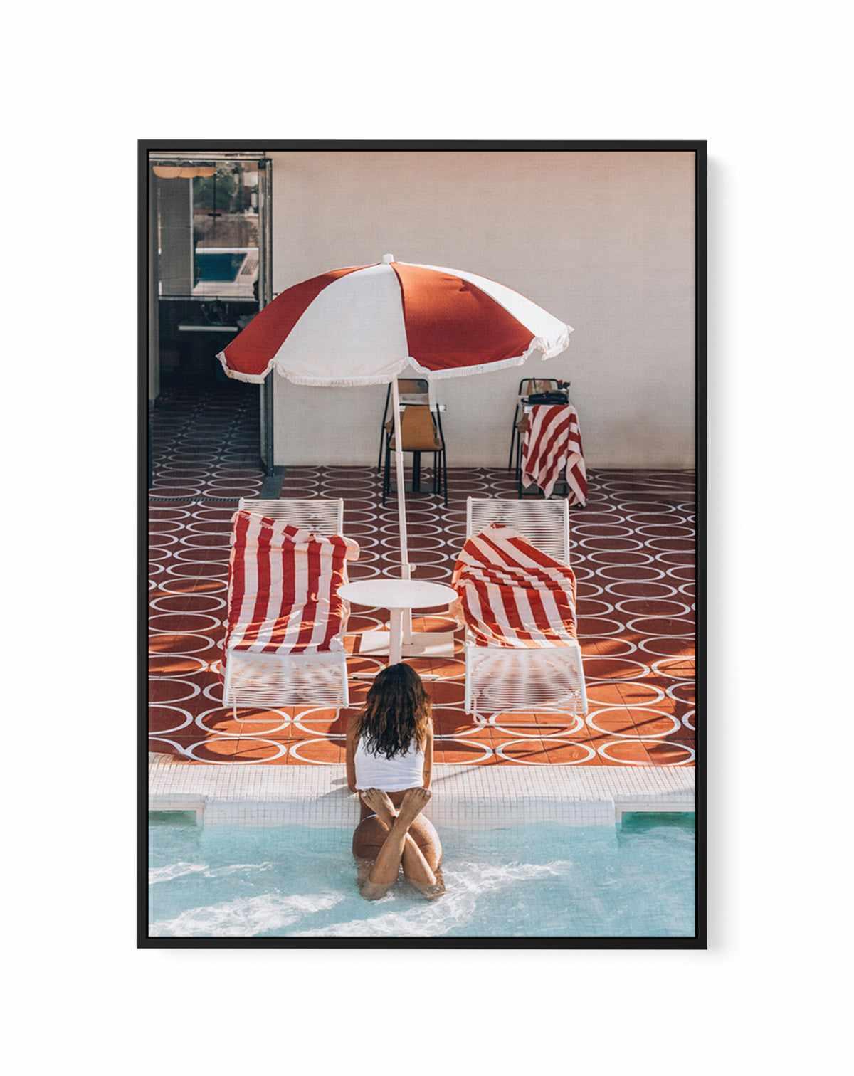 Poolside at Romeos, Ibiza by Teigan Geercke | Framed Canvas Art Print from Olive et Oriel where you can shop wallpaper and artworks online