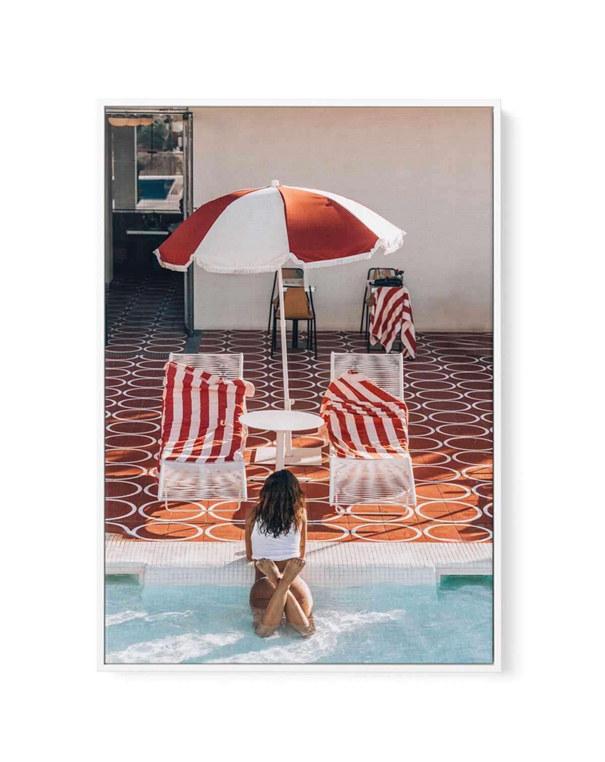 Poolside at Romeos, Ibiza by Teigan Geercke | Framed Canvas Art Print from Olive et Oriel where you can shop wallpaper and artworks online