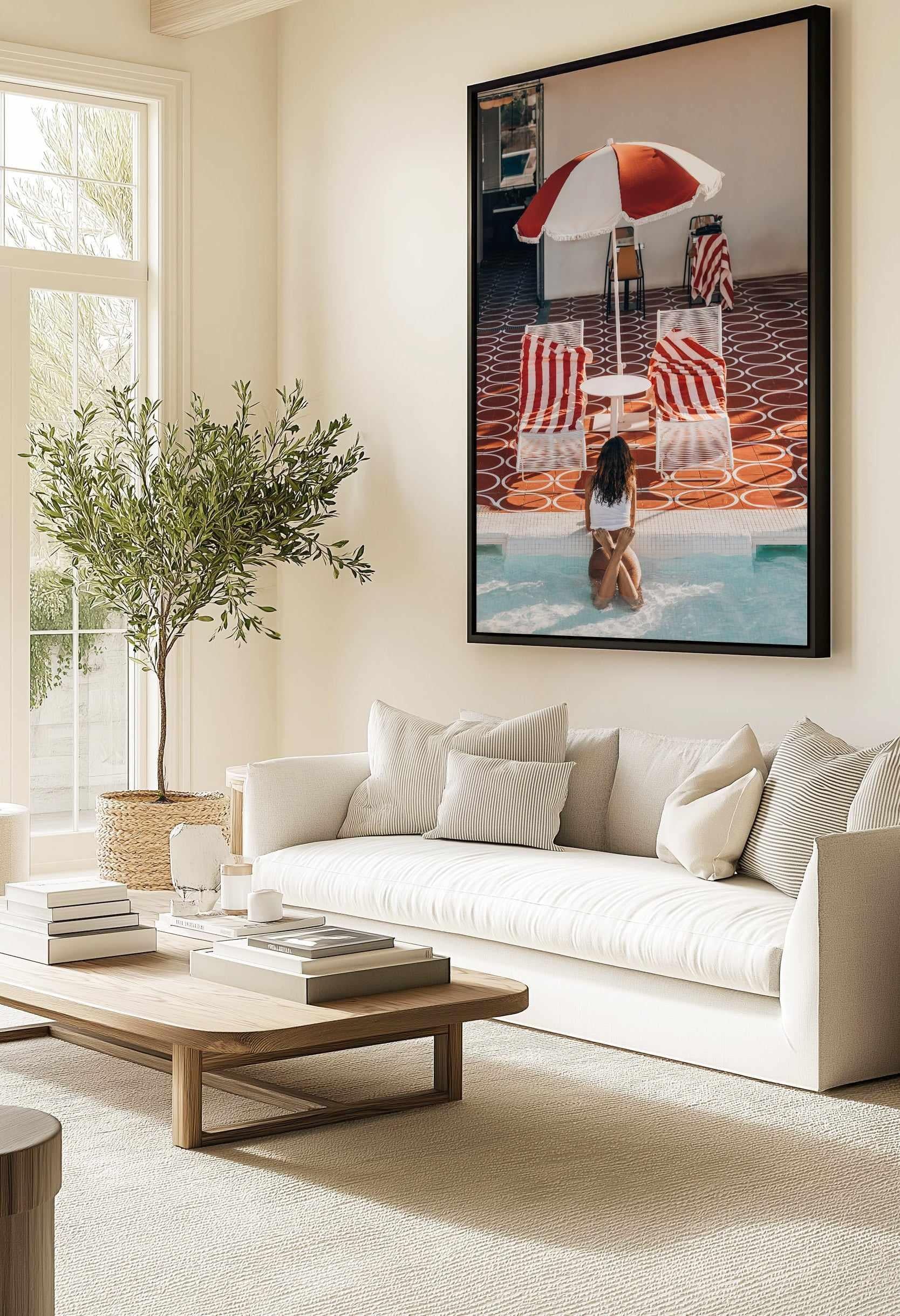 Poolside at Romeos, Ibiza by Teigan Geercke | Framed Canvas Art Print from Olive et Oriel where you can shop wallpaper and artworks online