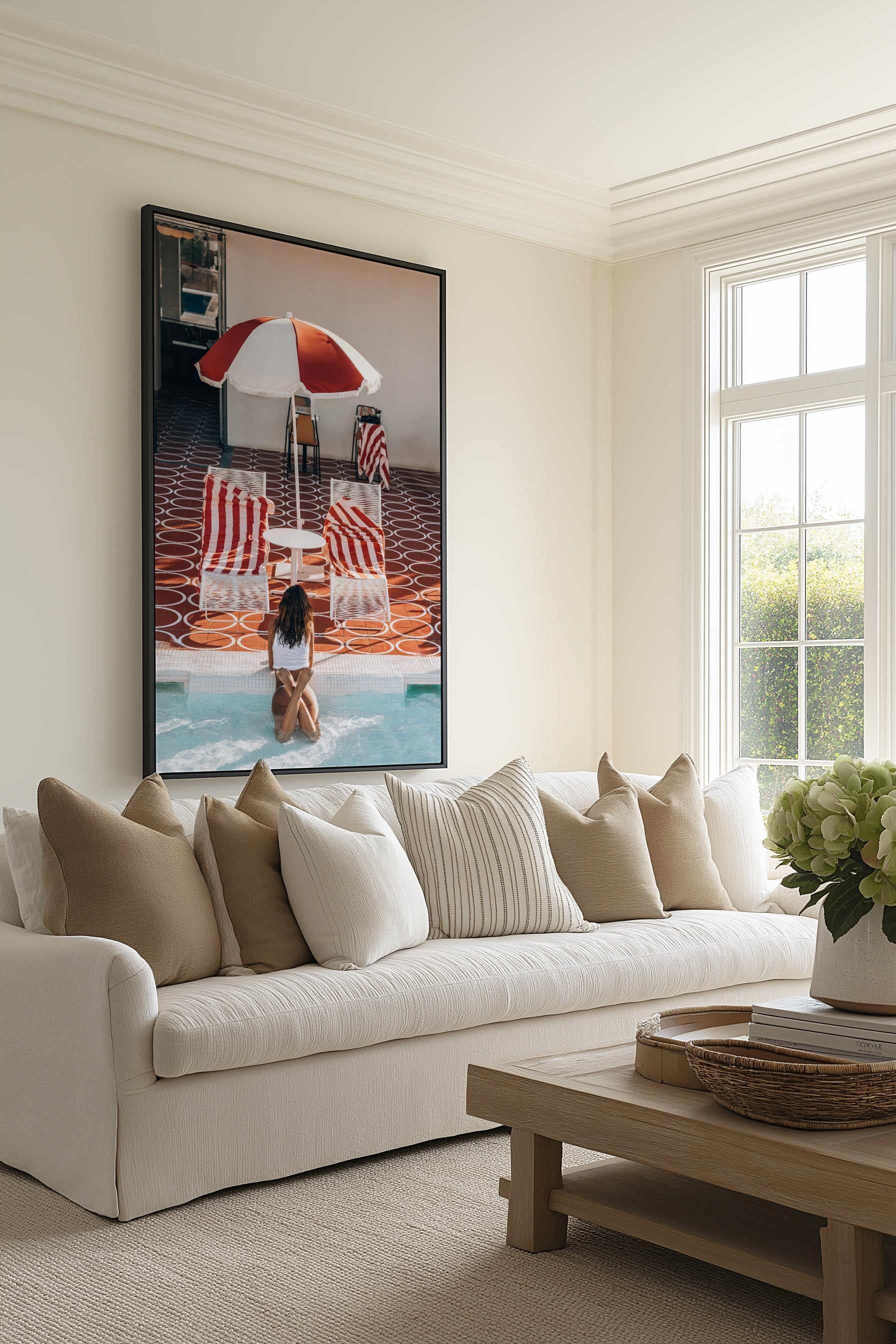 Poolside at Romeos, Ibiza by Teigan Geercke | Framed Canvas Art Print from Olive et Oriel where you can shop wallpaper and artworks online