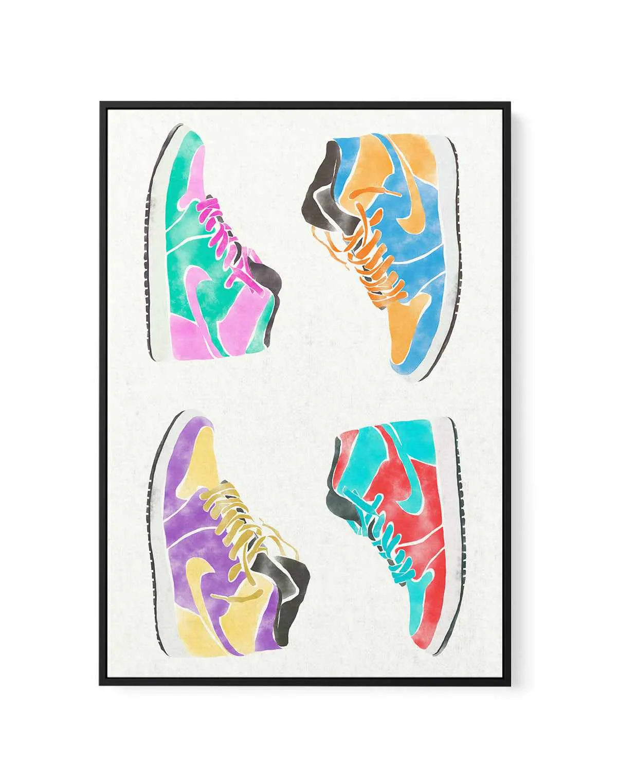 Pop Art Shoes | Framed Canvas Art Print from Olive et Oriel where you can shop wallpaper and artworks online