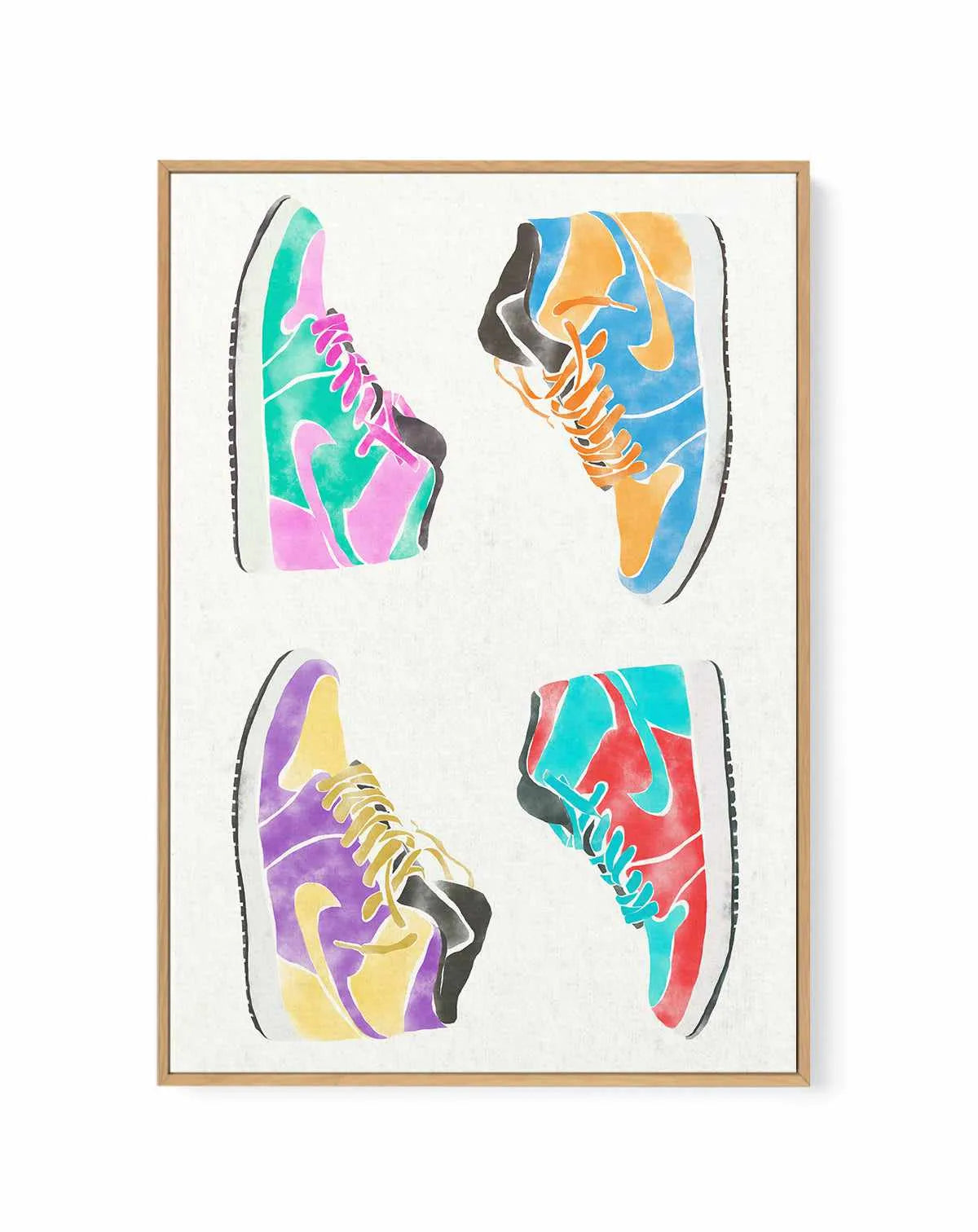 Pop Art Shoes | Framed Canvas Art Print from Olive et Oriel where you can shop wallpaper and artworks online