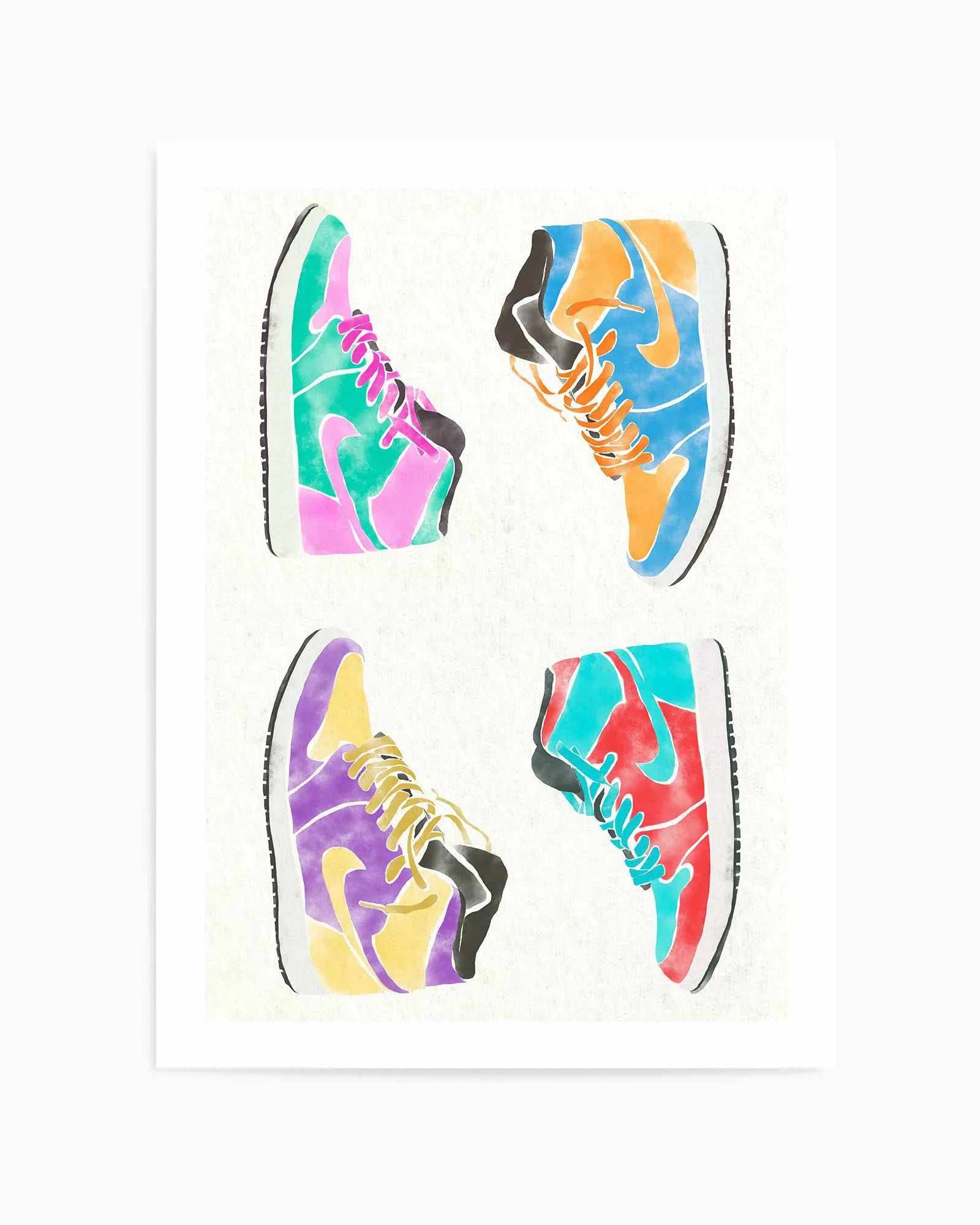 Pop Art Shoes | Art Print from Olive et Oriel where you can shop wallpaper and artworks online