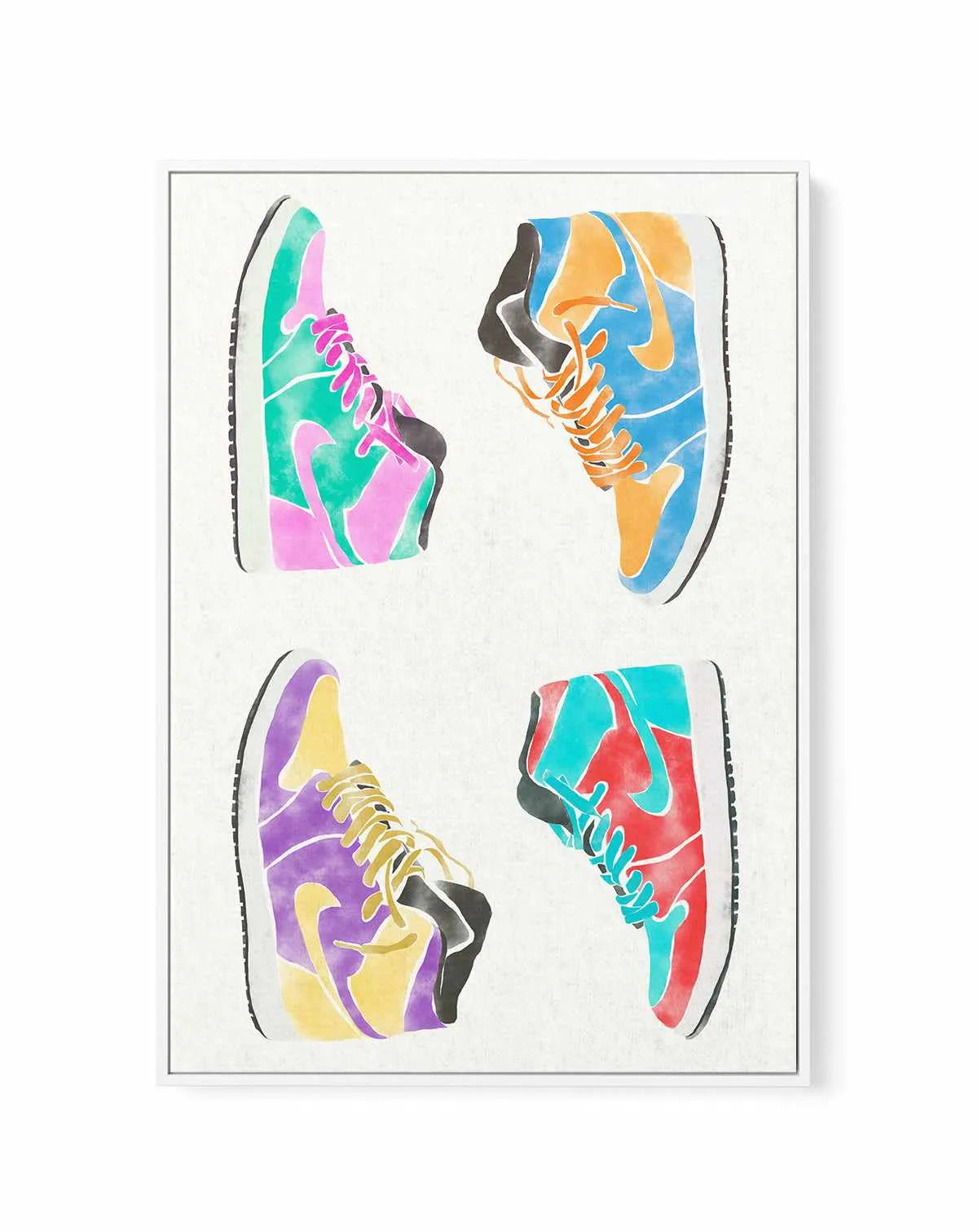 Pop Art Shoes | Framed Canvas Art Print from Olive et Oriel where you can shop wallpaper and artworks online