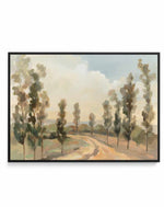 Poplars by the Road | Framed Canvas Art Print