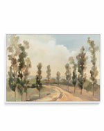 Poplars by the Road | Framed Canvas Art Print