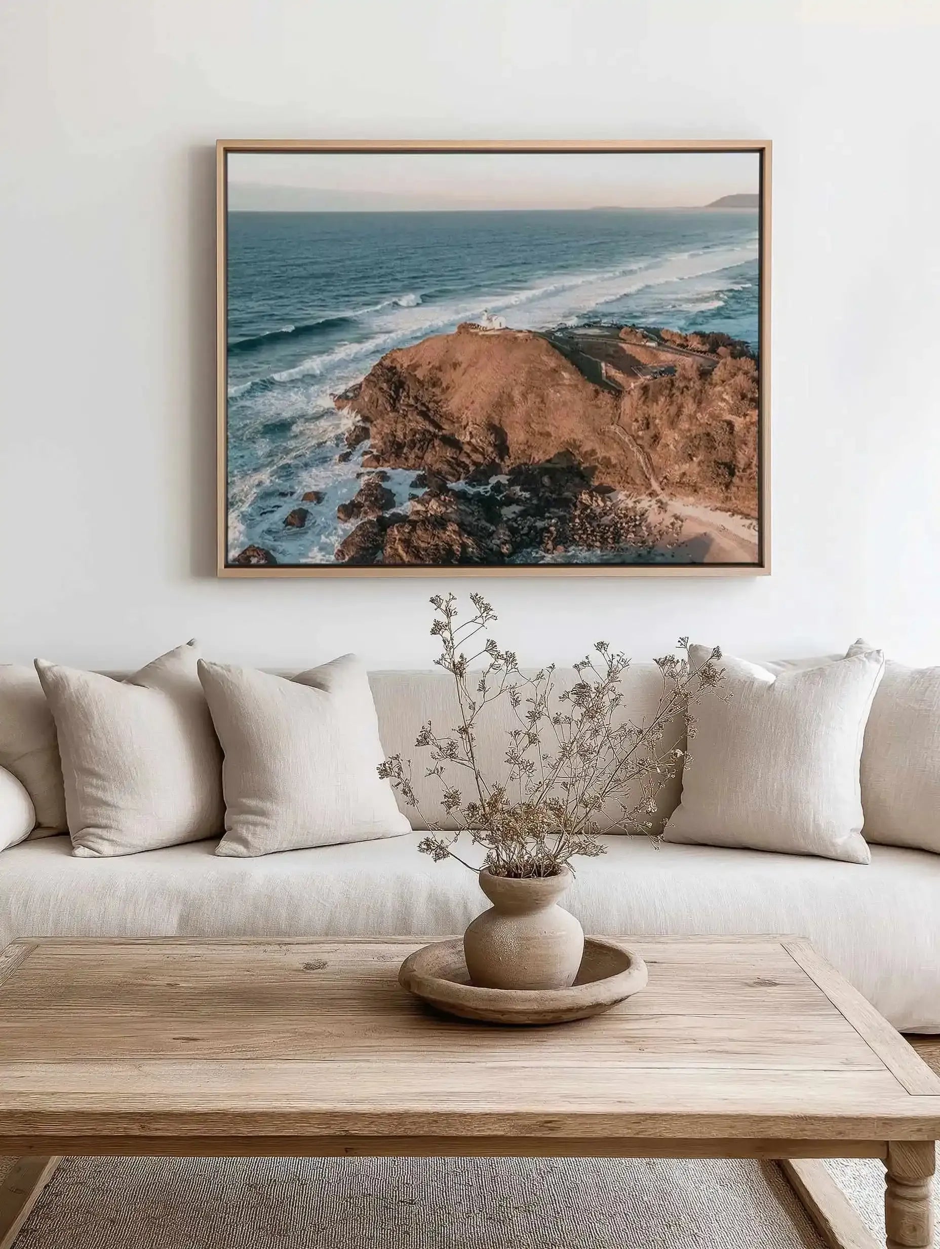Port Macquarie Lighthouse | Aerial Photo Wall Framed Canvas Art Print from Olive et Oriel where you can shop wallpaper and artworks online