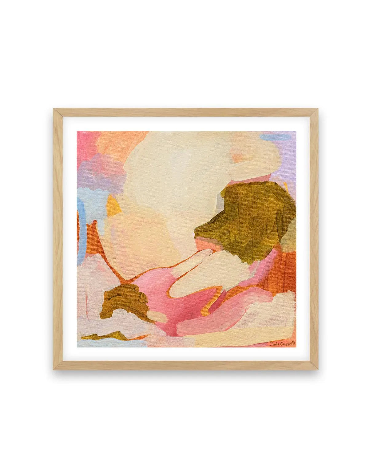 Posey by Jade Carnell Art Print-PRINT-Olive et Oriel-Jade Carnell-70x70 cm | 27.5" x 27.5"-Oak-With White Border-Buy-Australian-Art-Prints-Online-with-Olive-et-Oriel-Your-Artwork-Specialists-Austrailia-Decorate-With-Coastal-Photo-Wall-Art-Prints-From-Our-Beach-House-Artwork-Collection-Fine-Poster-and-Framed-Artwork
