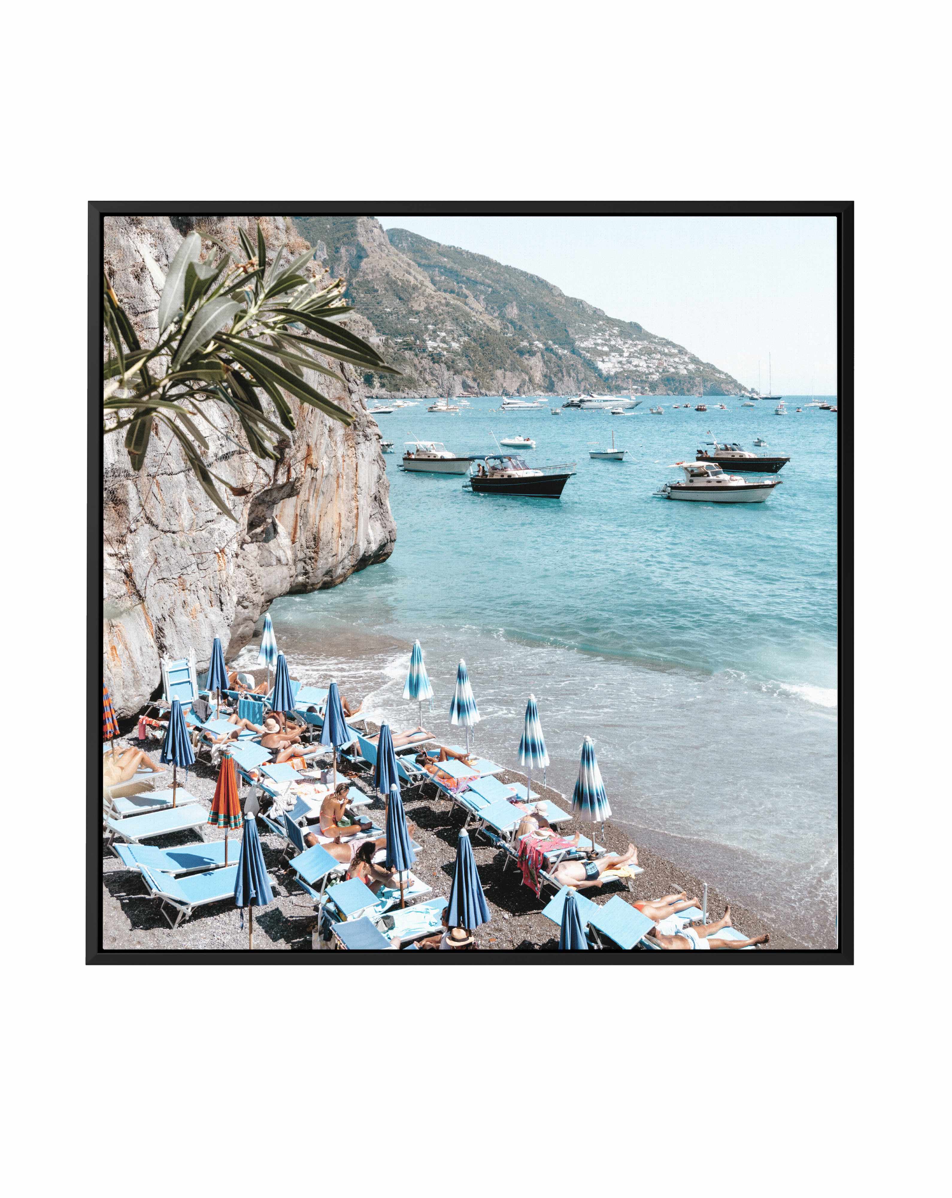 Positano Bathers SQ | Framed Canvas Art Print