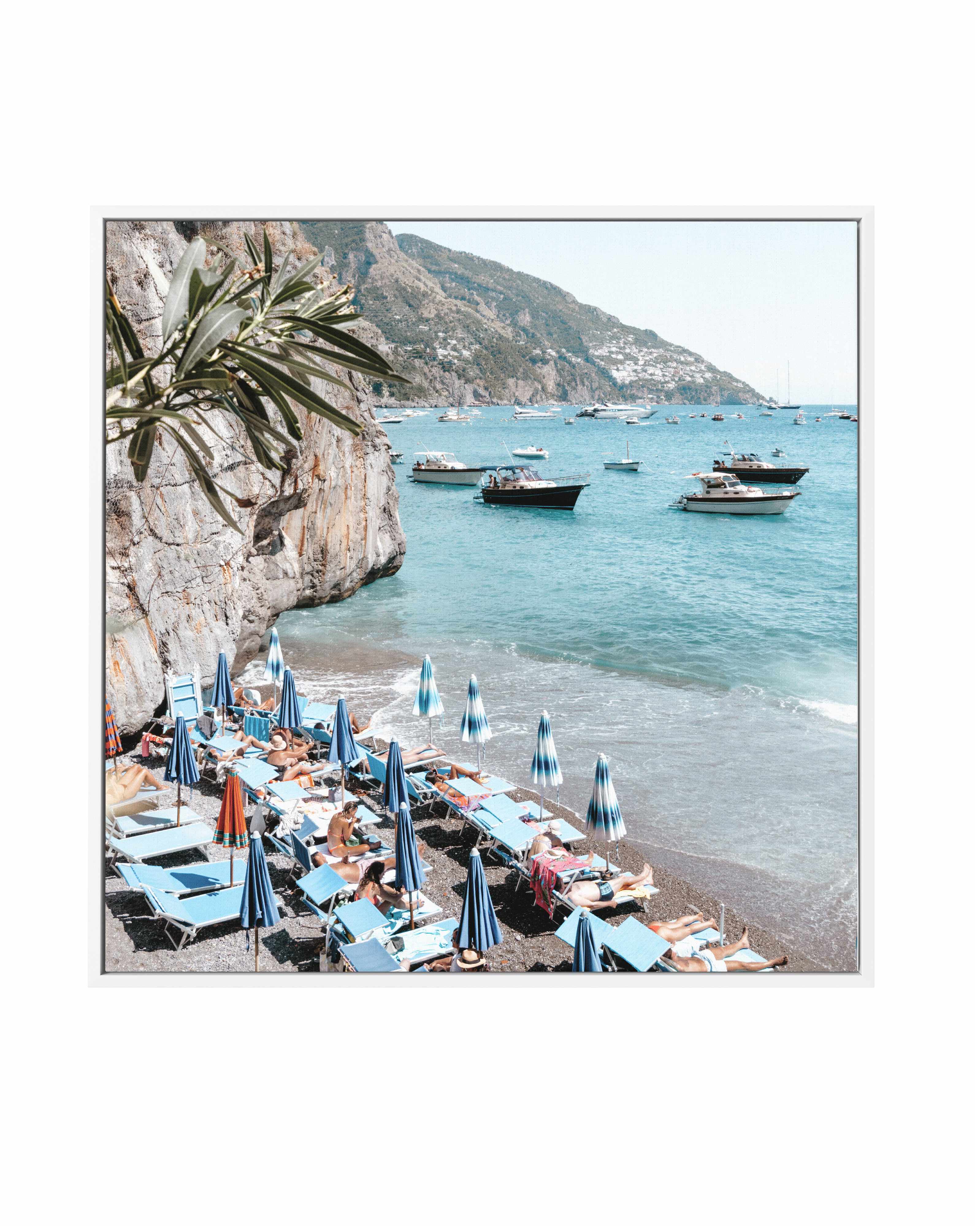 Positano Bathers SQ | Framed Canvas Art Print