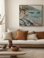 Positano Bathers SQ | Framed Canvas Art Print