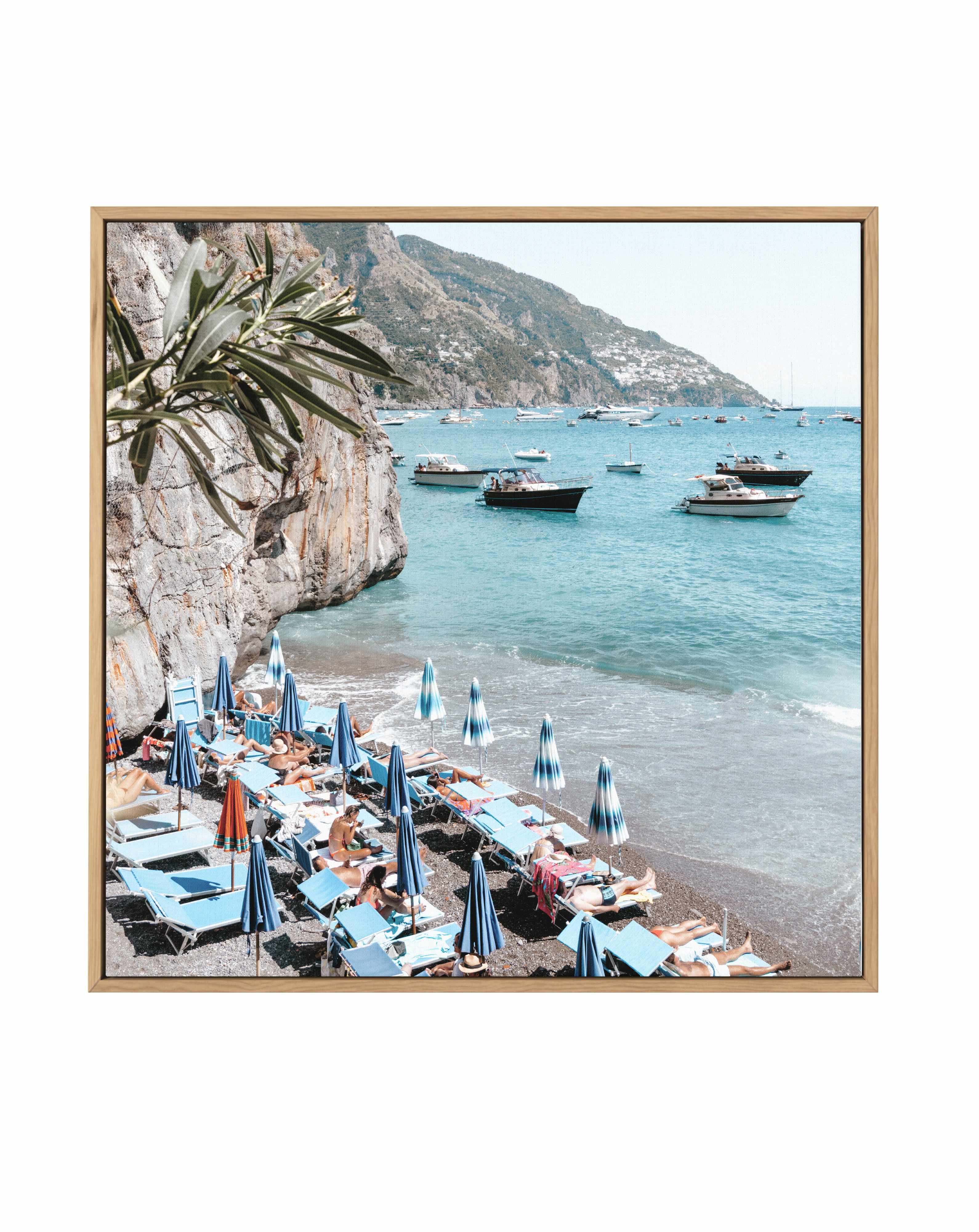 Positano Bathers SQ | Framed Canvas Art Print