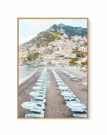 Positano Parisols | Framed Canvas Art Print from Olive et Oriel where you can shop wallpaper and artworks online