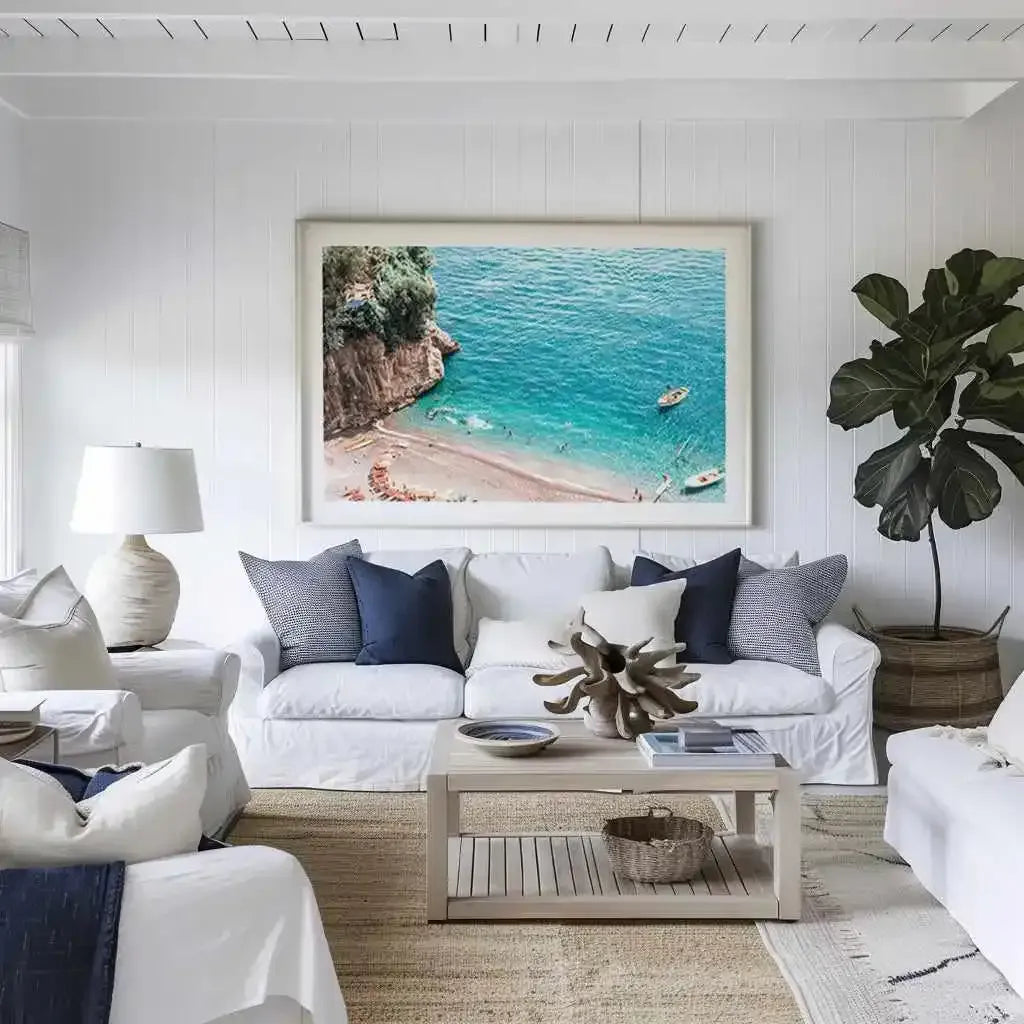 Positano Sands Art Print from Olive et Oriel where you can shop wallpaper and artworks online