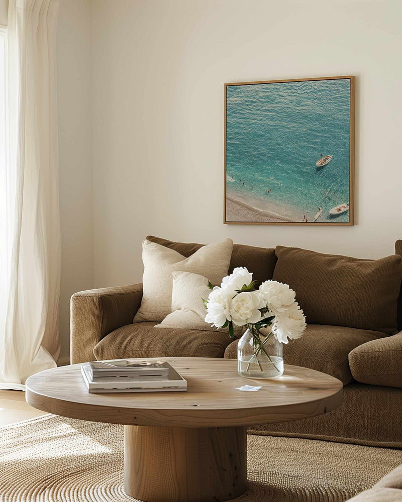 Positano Sands | Right SQ | Framed Canvas Art Print