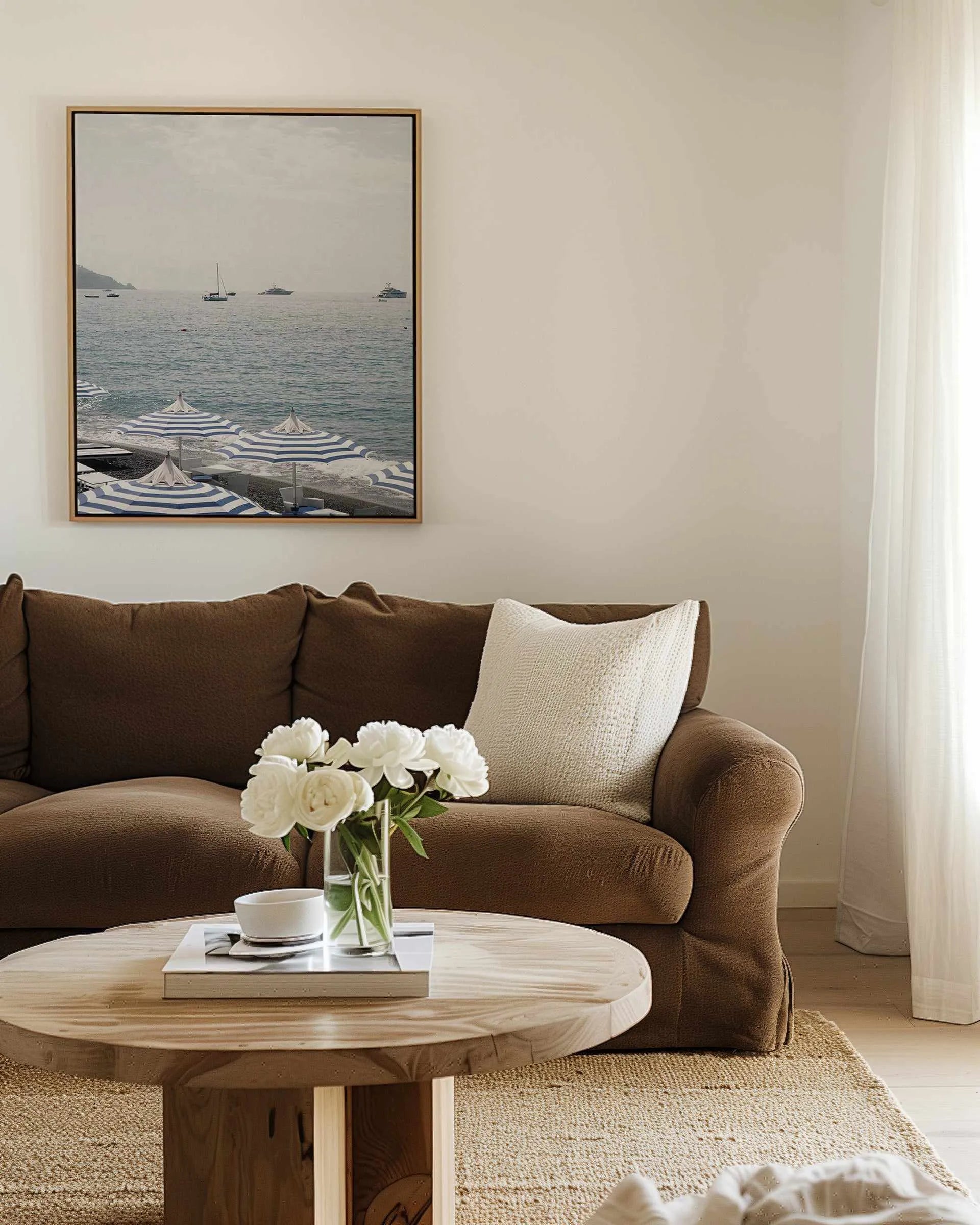 Positano Umbrellas by Renee Rae | Framed Canvas Art Print from Olive et Oriel where you can shop wallpaper and artworks online