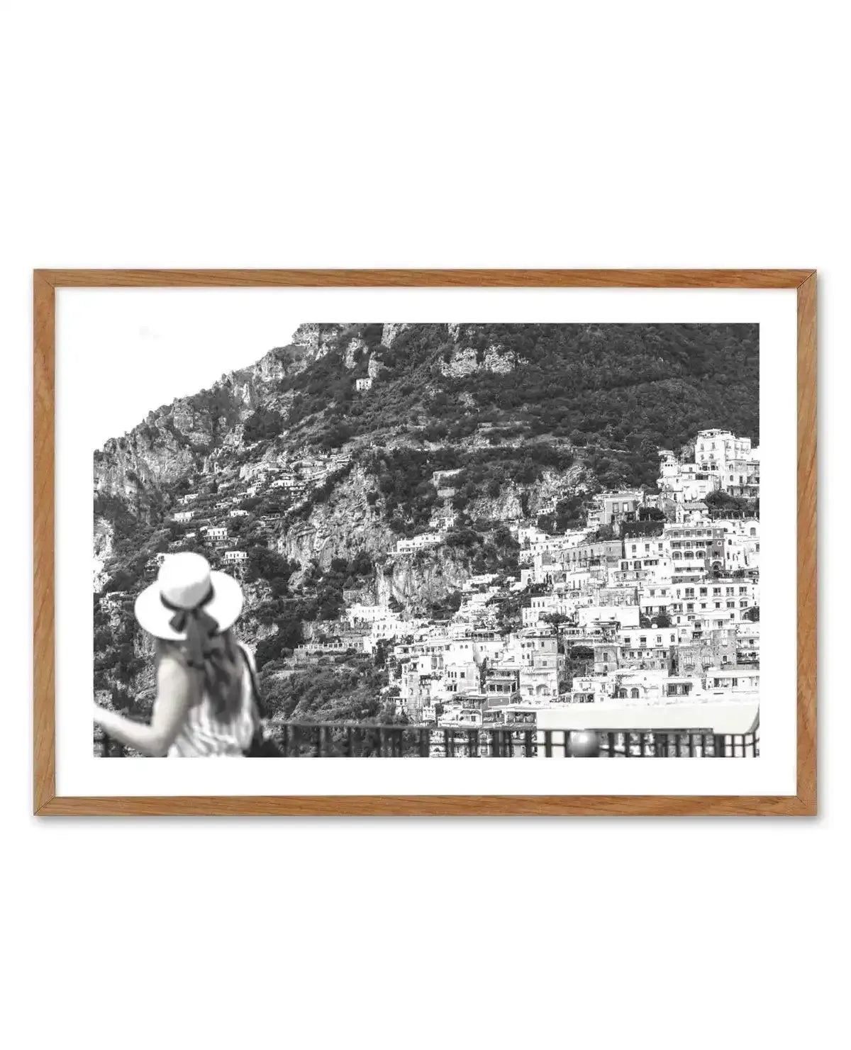 Positano Views B&W Art Print-PRINT-Olive et Oriel-Olive et Oriel-50x70 cm | 19.6" x 27.5"-Walnut-With White Border-Buy-Australian-Art-Prints-Online-with-Olive-et-Oriel-Your-Artwork-Specialists-Austrailia-Decorate-With-Coastal-Photo-Wall-Art-Prints-From-Our-Beach-House-Artwork-Collection-Fine-Poster-and-Framed-Artwork