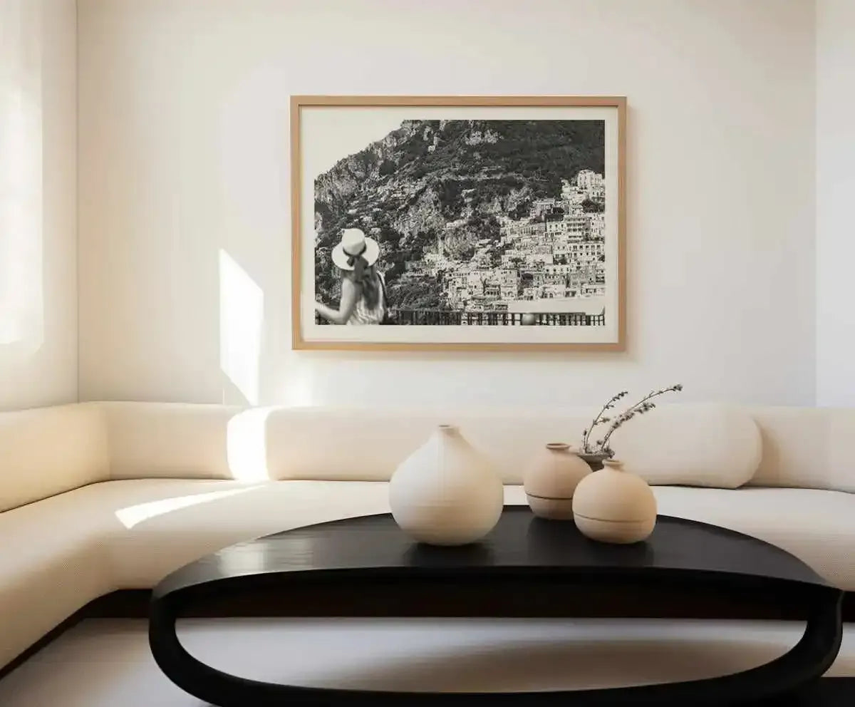 Positano Views B&W Art Print from Olive et Oriel where you can shop wallpaper and artworks online