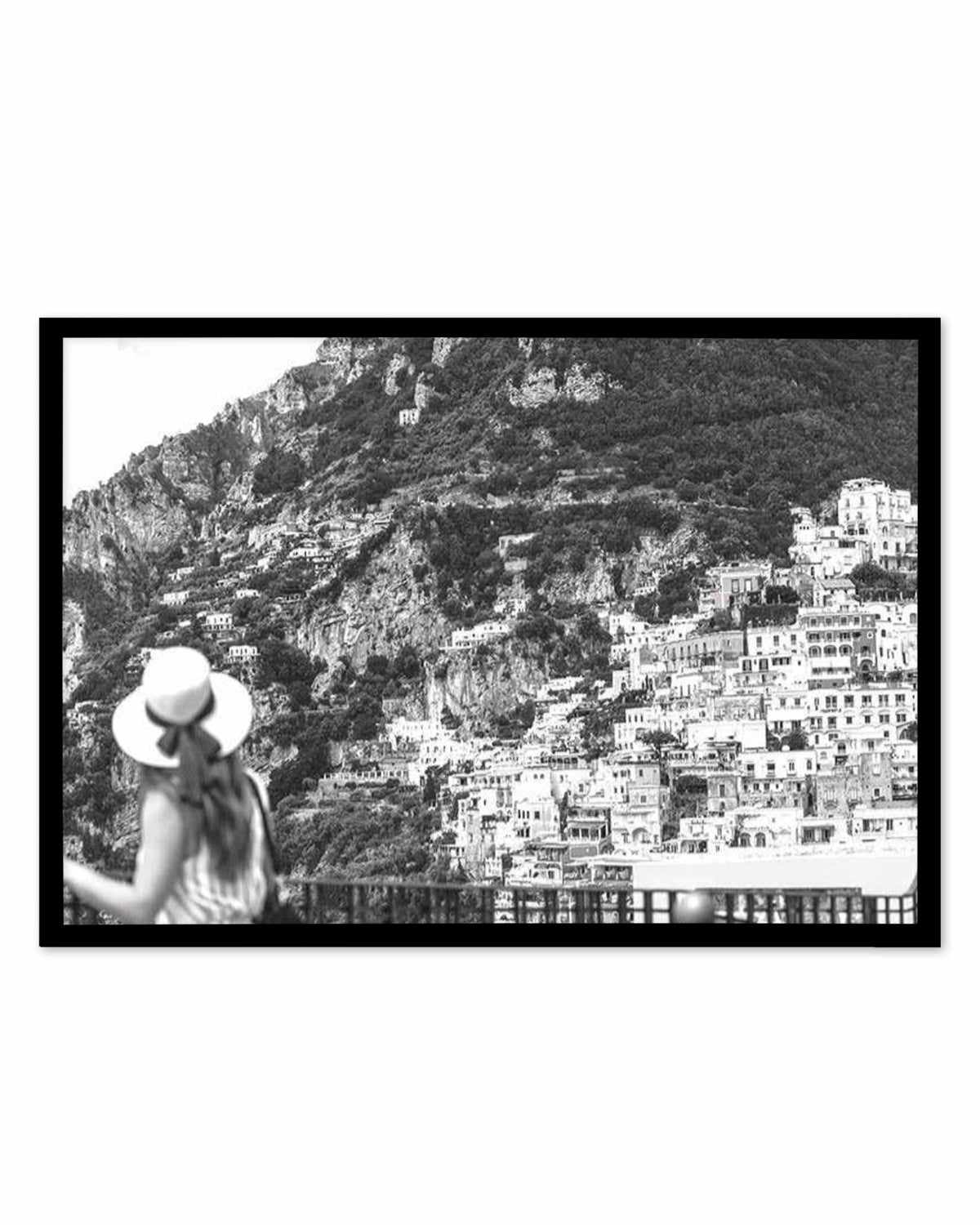 Positano Views B&W Art Print