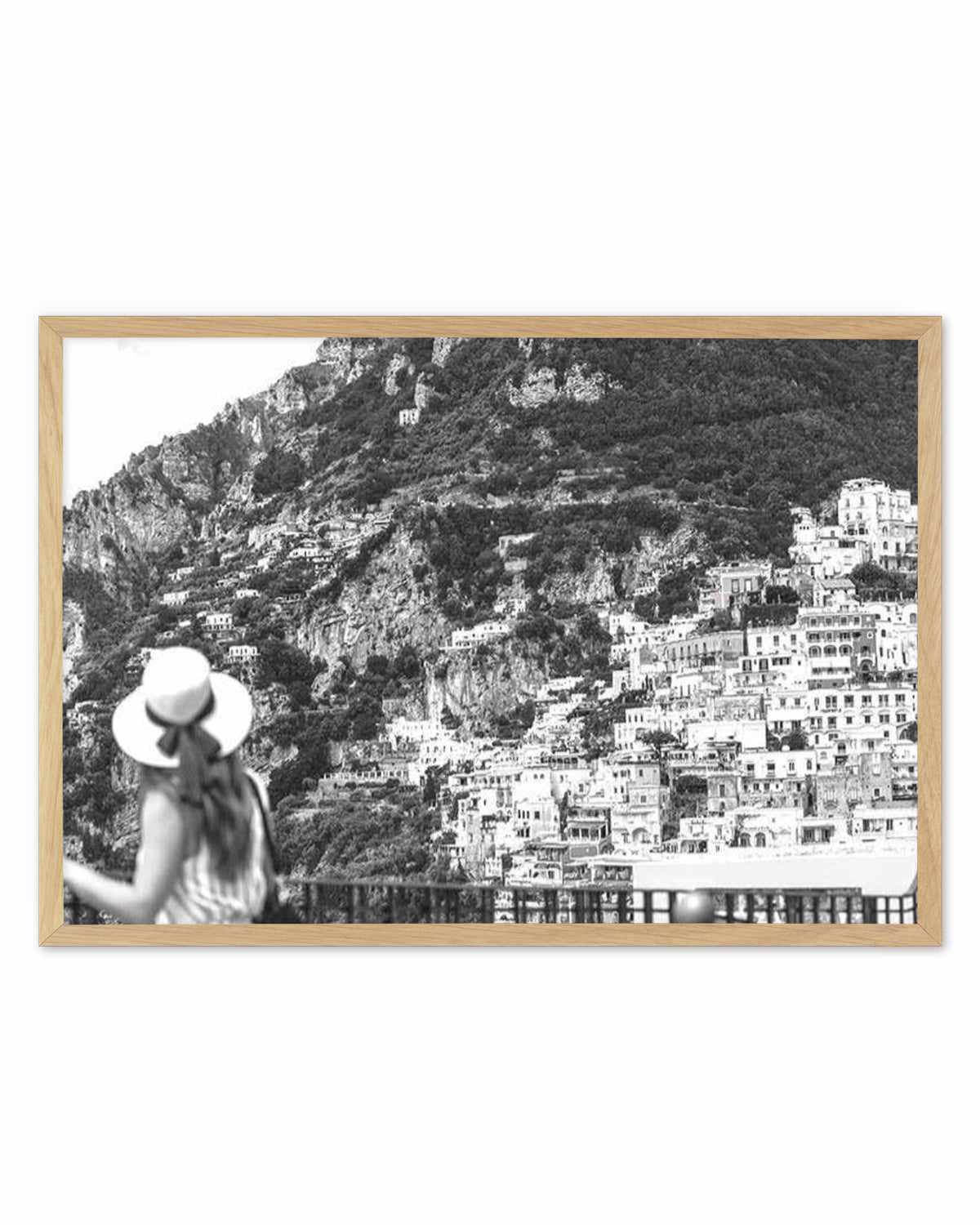 Positano Views B&W Art Print