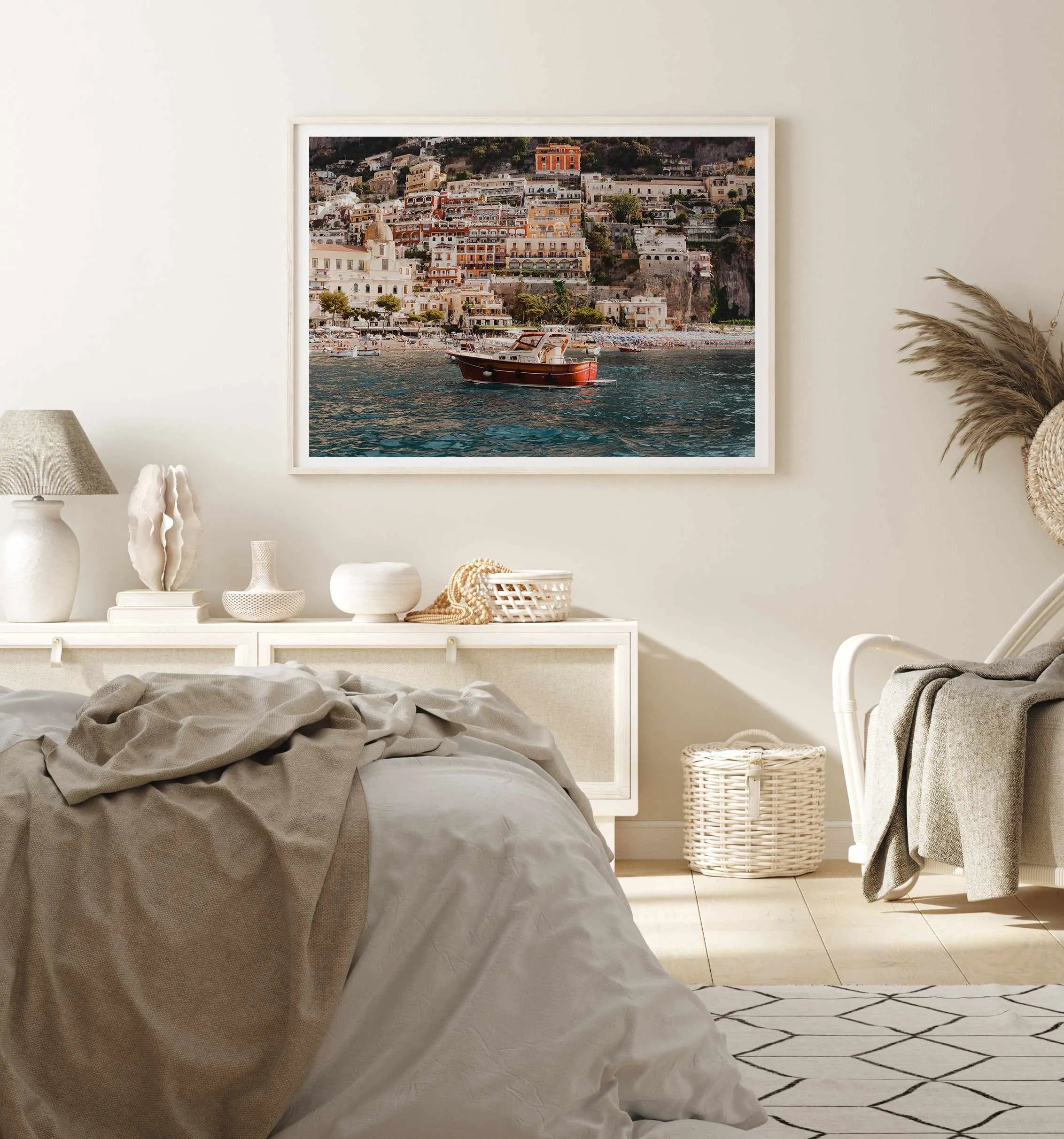 Positano Boat LS by Louise Krause Art Print from Olive et Oriel where you can shop wallpaper and artworks online
