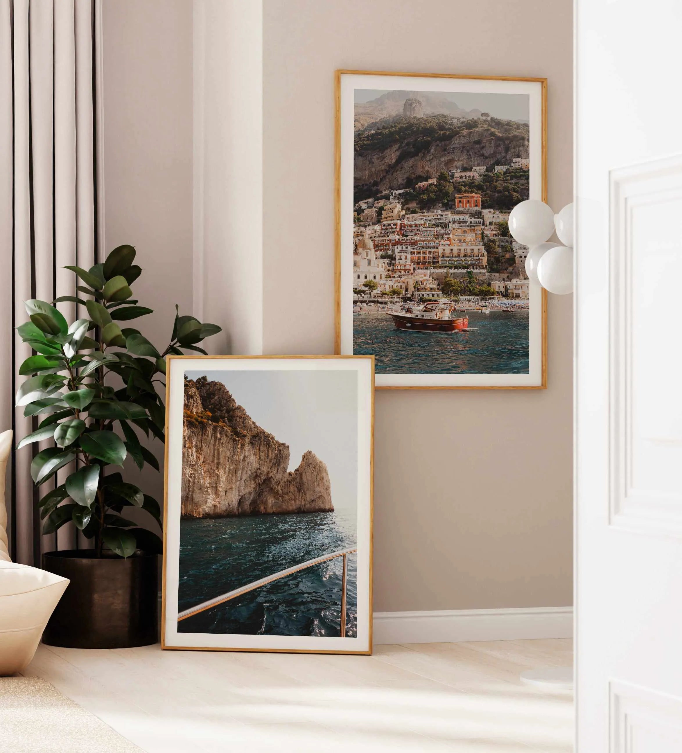 Positano Boat PT by Louise Krause Art Print from Olive et Oriel where you can shop wallpaper and artworks online