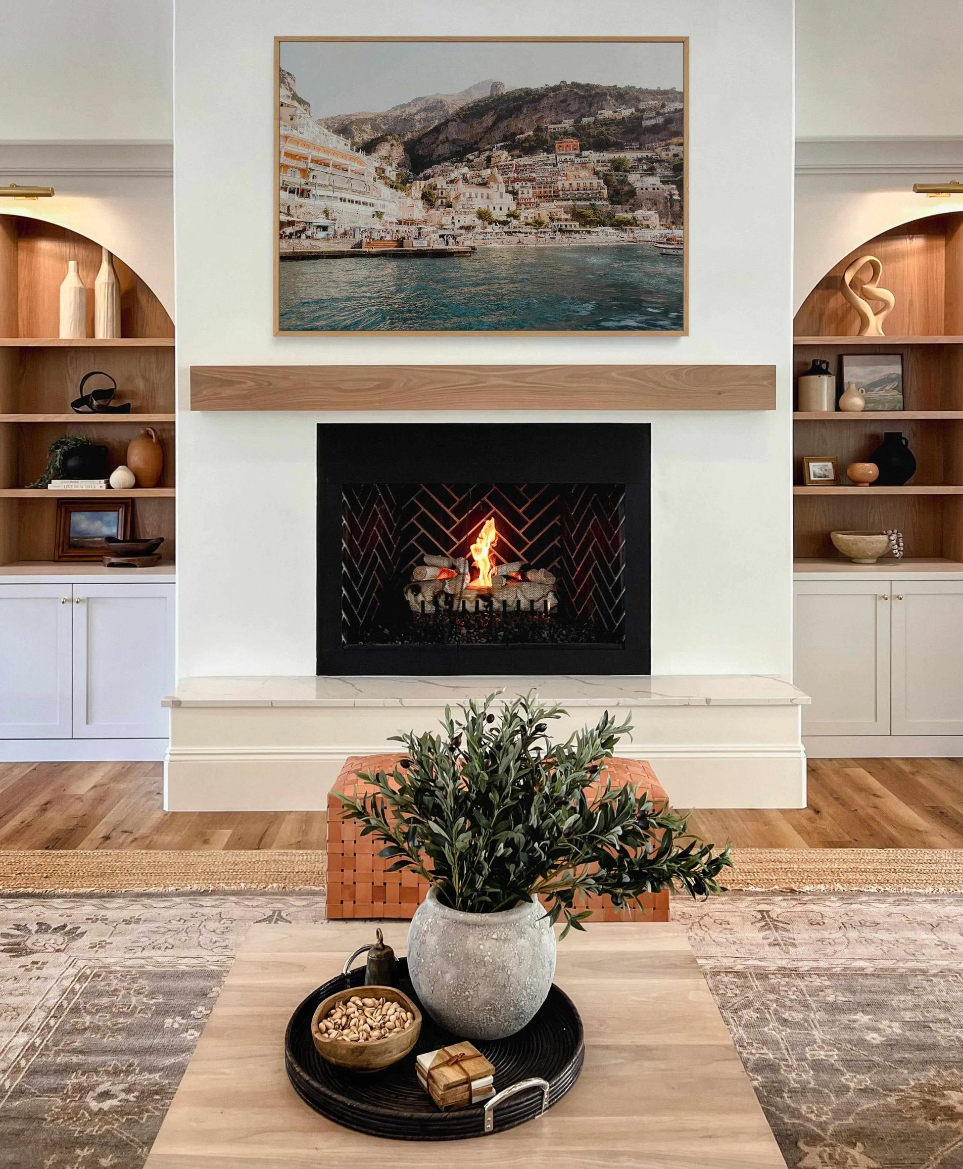 Positano Port by Louise Krause | Framed Canvas Art Print from Olive et Oriel where you can shop wallpaper and artworks online