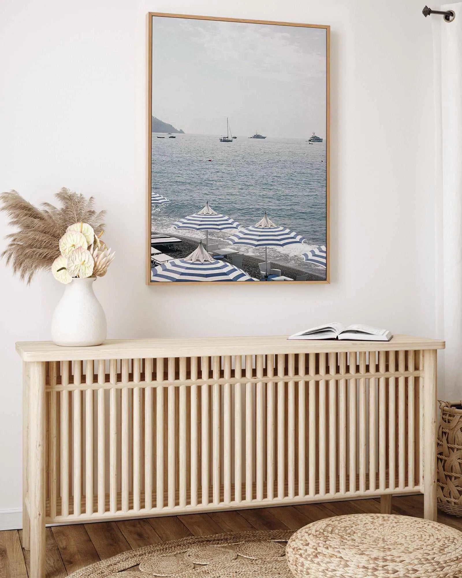 Positano Umbrellas by Renee Rae | Framed Canvas Art Print from Olive et Oriel where you can shop wallpaper and artworks online