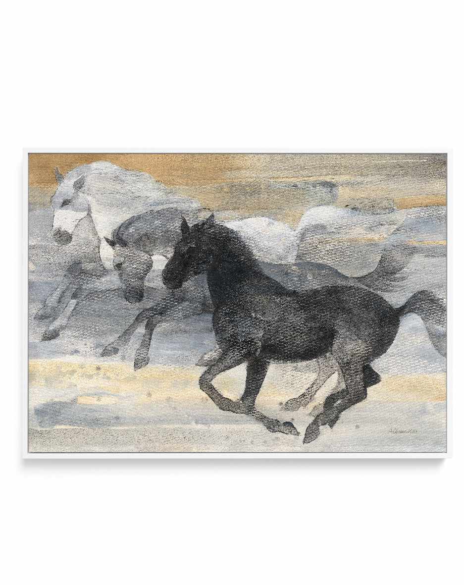 Prancing Trio | Framed Canvas Art Print