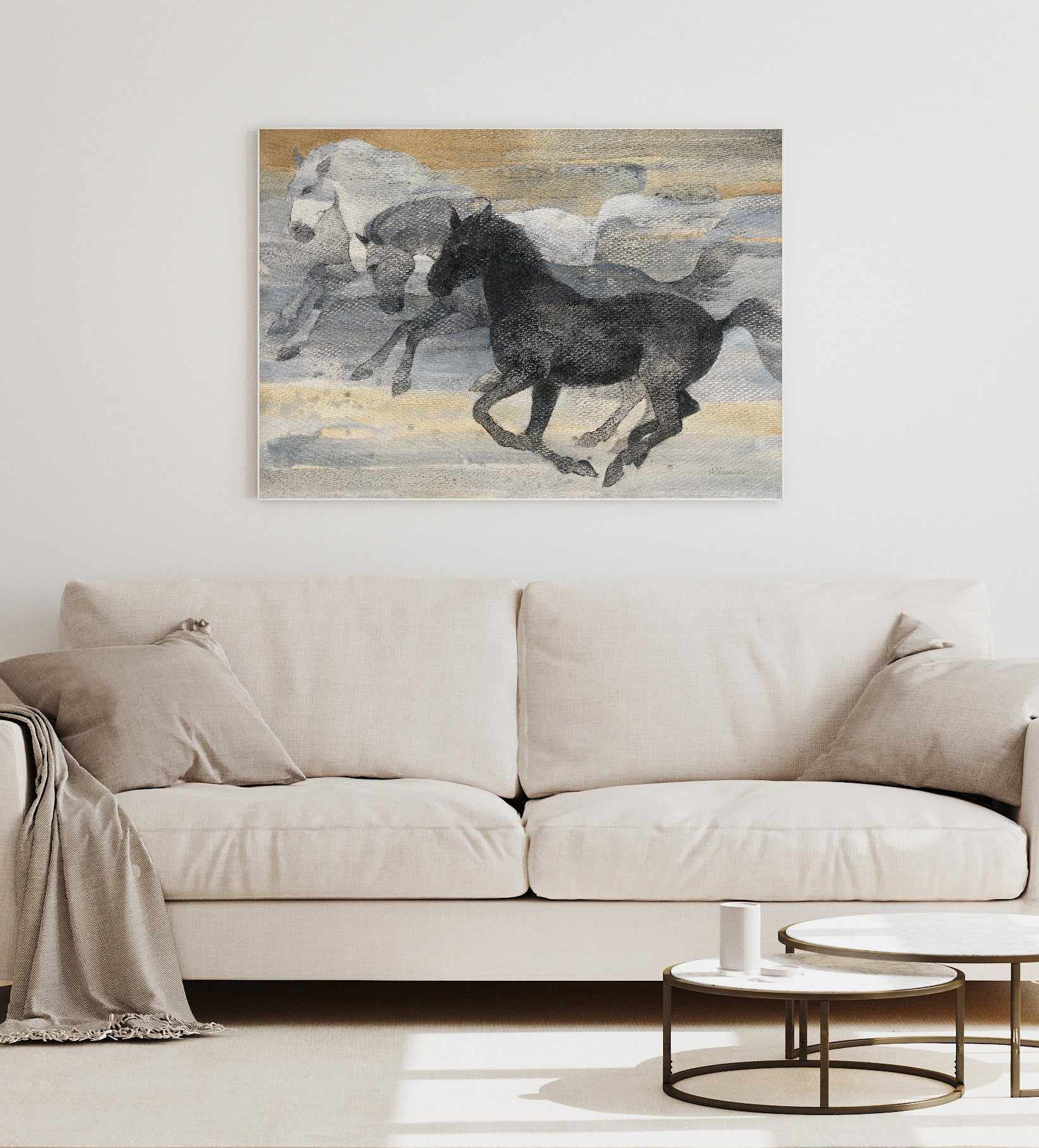 Prancing Trio | Framed Canvas Art Print