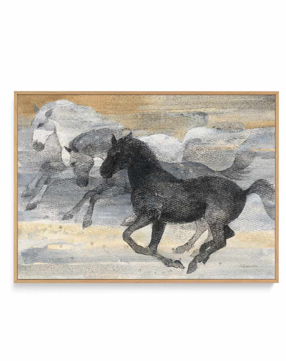 Prancing Trio | Framed Canvas Art Print