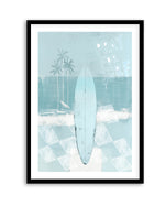 Pray for Surf in Seafoam Blue | Art Print