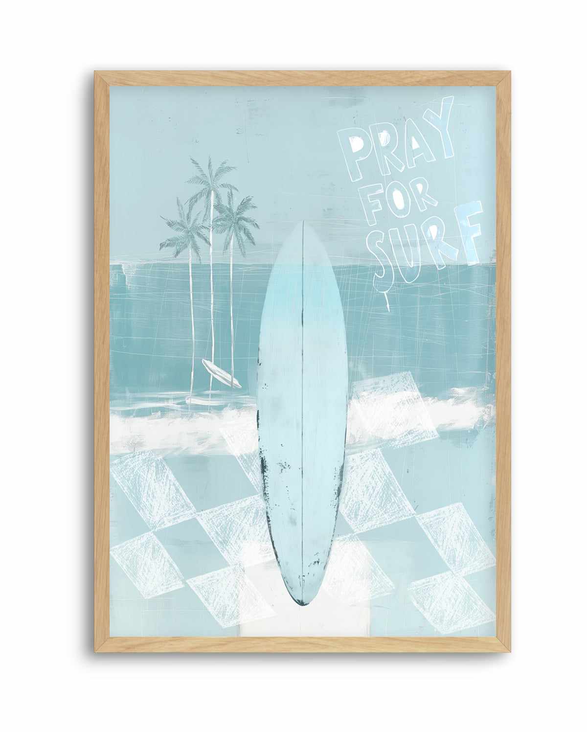 Pray for Surf in Seafoam Blue | Art Print