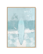 Pray for Surf in Seafoam Blue | Framed Canvas Art Print