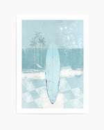 Pray for Surf in Seafoam Blue | Art Print