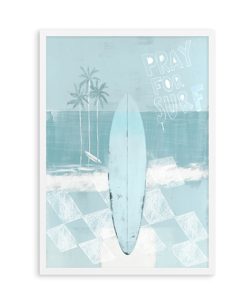 Pray for Surf in Seafoam Blue | Art Print