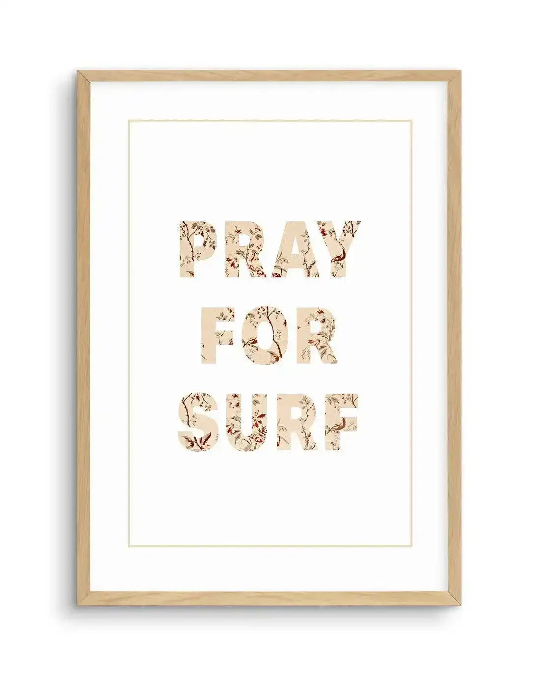 Pray for Surf | Pastel Vintage Art Print-PRINT-Olive et Oriel-Olive et Oriel-A4 | 8.3" x 11.7" | 21 x 29.7cm-Oak-With White Border-Buy-Australian-Art-Prints-Online-with-Olive-et-Oriel-Your-Artwork-Specialists-Austrailia-Decorate-With-Coastal-Photo-Wall-Art-Prints-From-Our-Beach-House-Artwork-Collection-Fine-Poster-and-Framed-Artwork