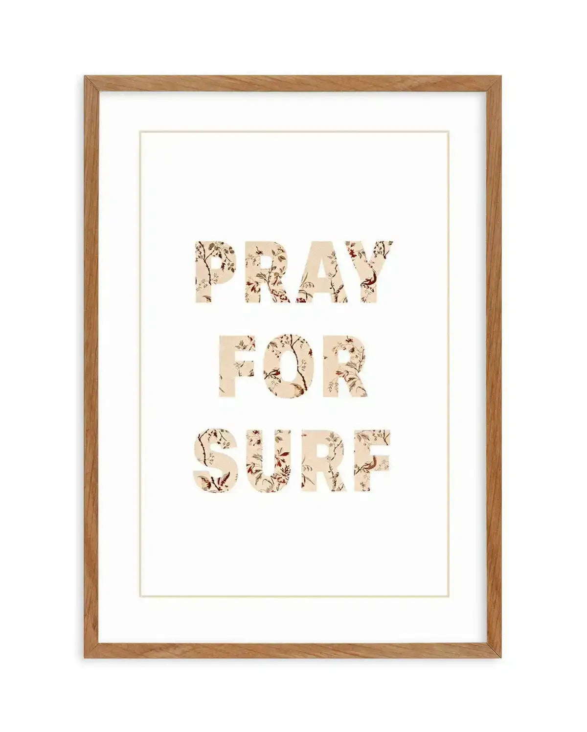 Pray for Surf | Pastel Vintage Art Print-PRINT-Olive et Oriel-Olive et Oriel-50x70 cm | 19.6" x 27.5"-Walnut-With White Border-Buy-Australian-Art-Prints-Online-with-Olive-et-Oriel-Your-Artwork-Specialists-Austrailia-Decorate-With-Coastal-Photo-Wall-Art-Prints-From-Our-Beach-House-Artwork-Collection-Fine-Poster-and-Framed-Artwork