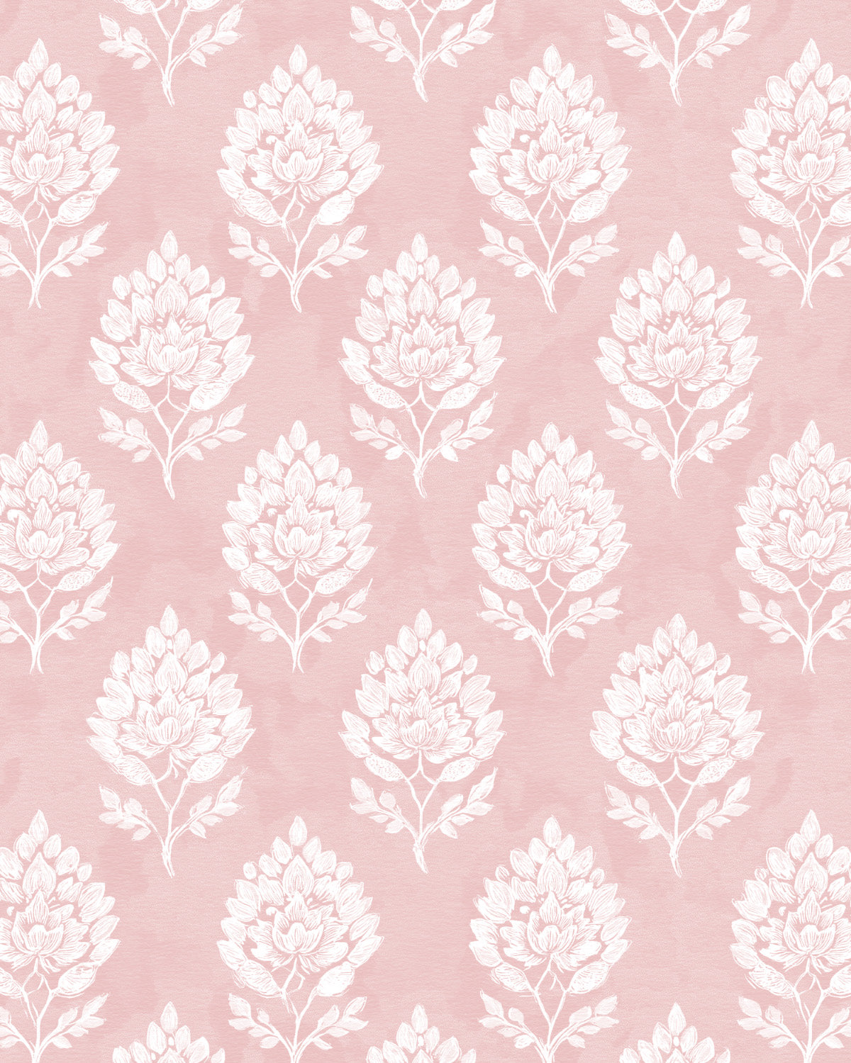 Pressed Flora in Pink Wallpaper from Olive et Oriel where you can shop wallpaper and artworks online