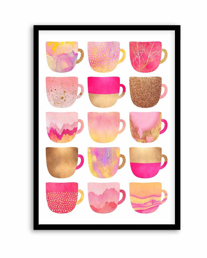 Pretty Pink Coffee Cups by Elisabeth Fredriksson | Art Print