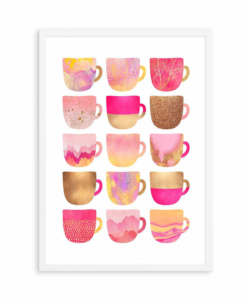 Pretty Pink Coffee Cups by Elisabeth Fredriksson | Art Print