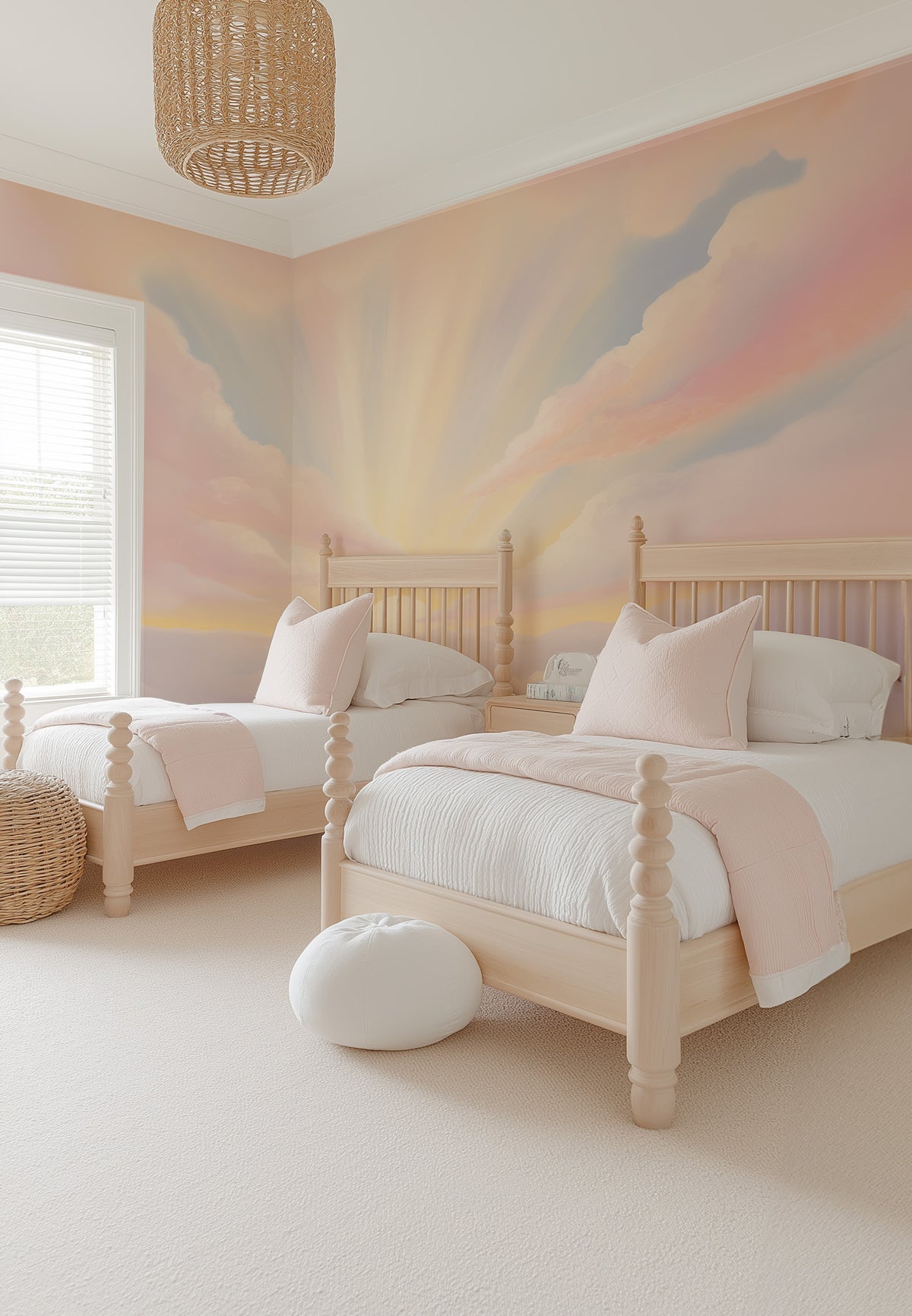 Rainbow Skies Wallpaper Mural from Olive et Oriel where you can shop wallpaper and artworks online