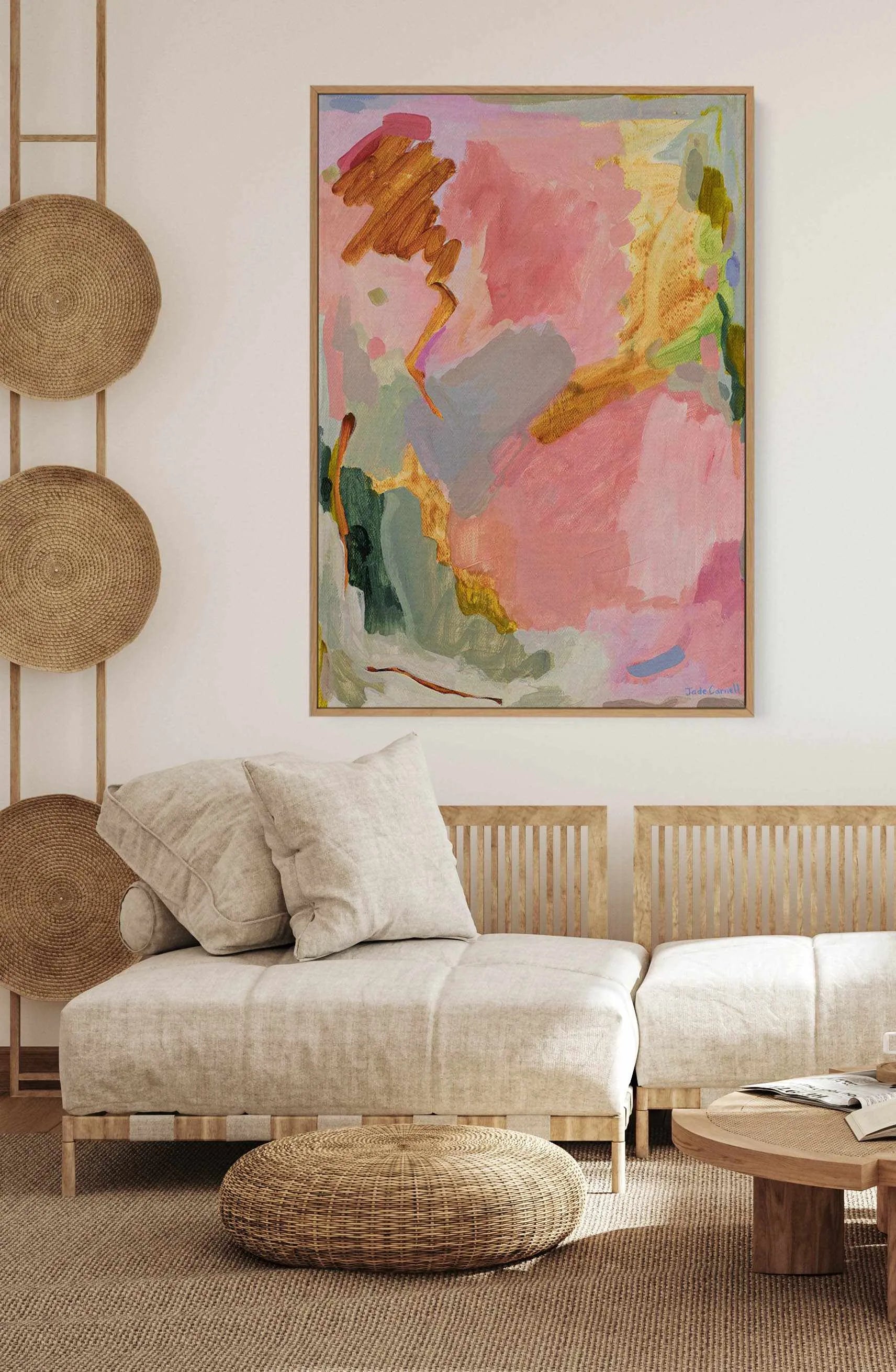 Primrose by Jade Carnell | Framed Canvas Art Print from Olive et Oriel where you can shop wallpaper and artworks online